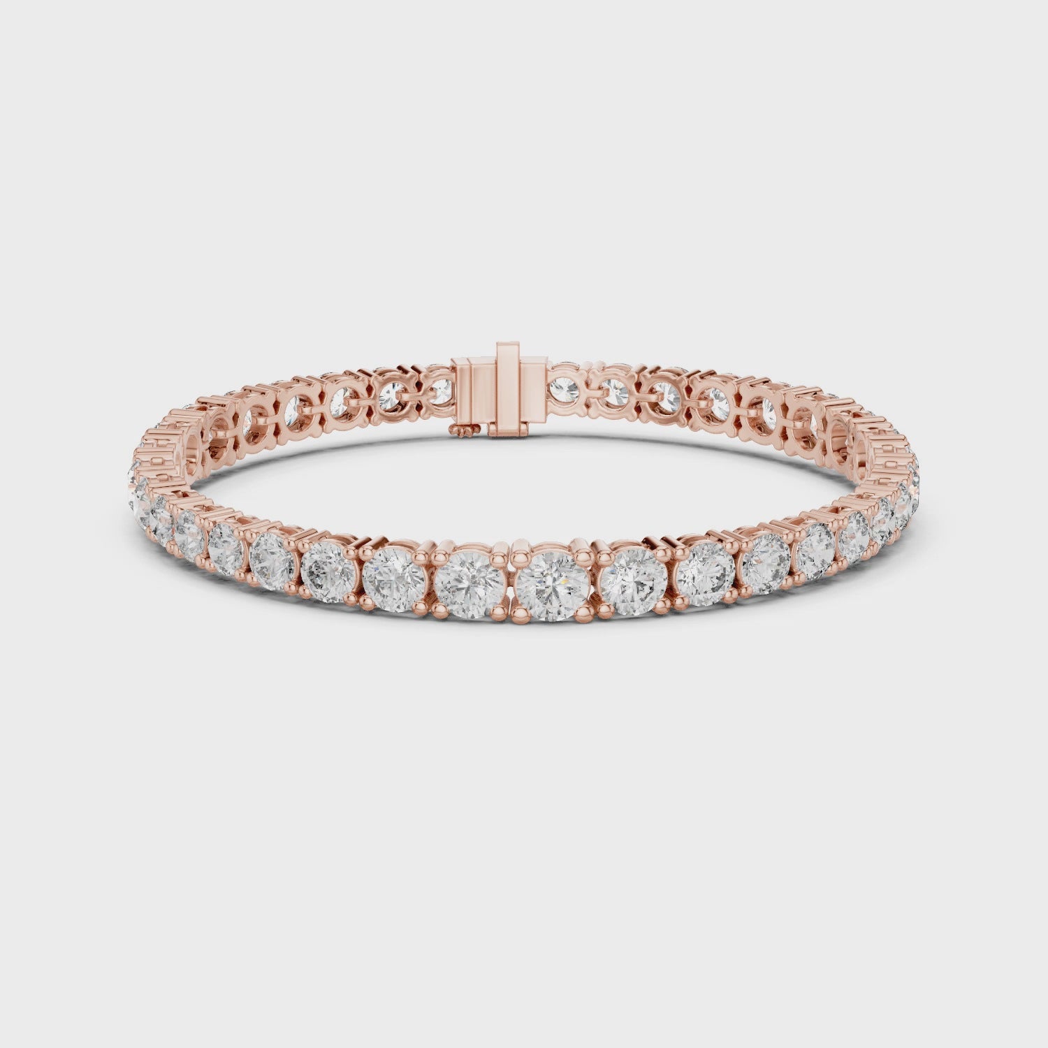 Graduated Round Diamond Tennis Bracelet