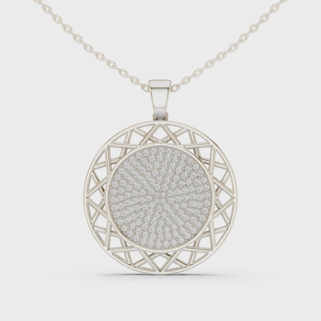 Round Lab-Grown Diamond Circle Pendant Necklace