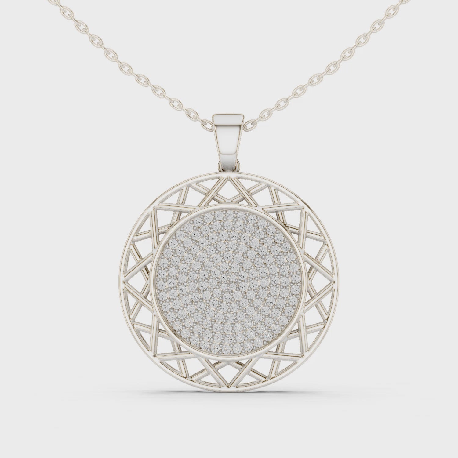 Round Lab-Grown Diamond Circle Pendant Necklace