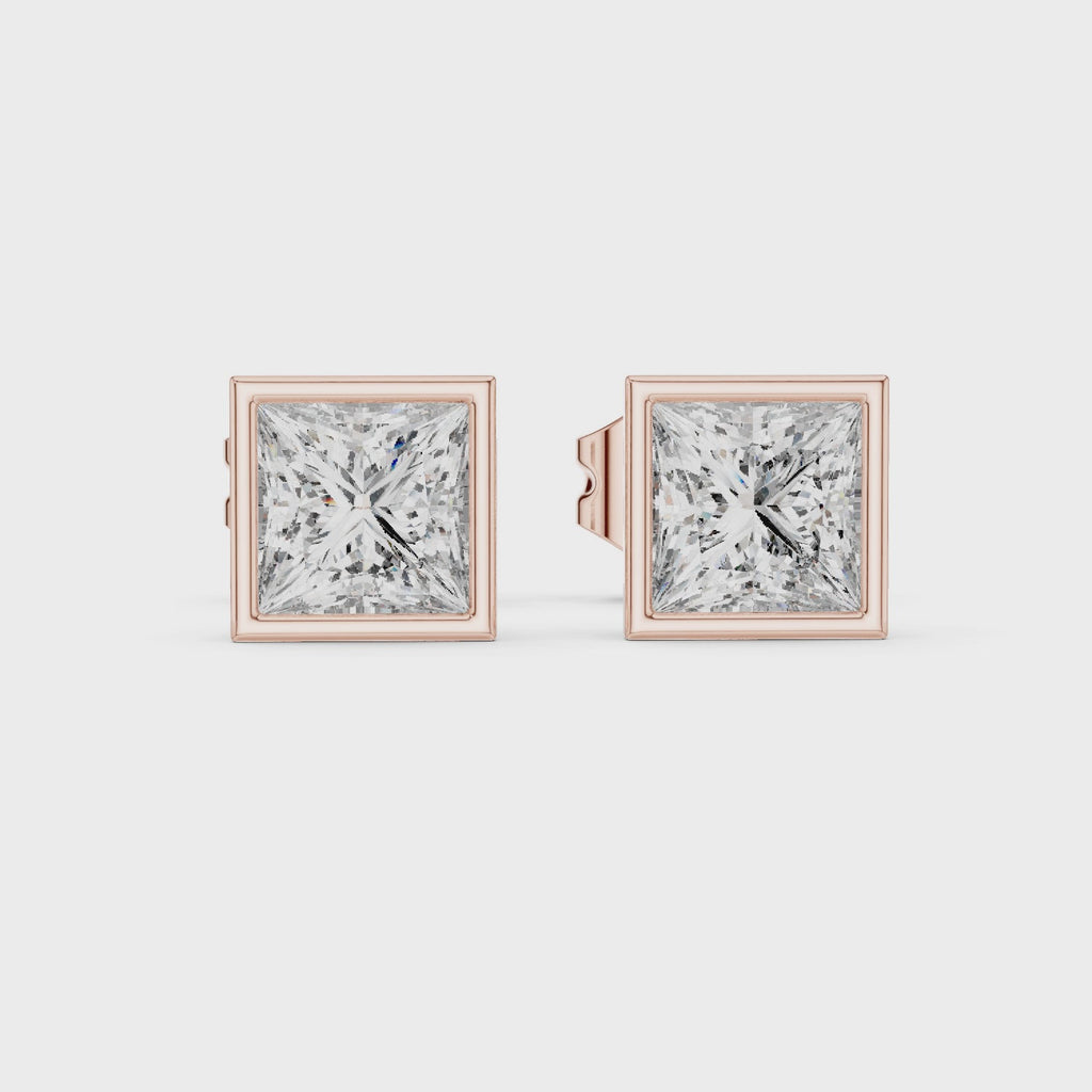 Princess Cut Diamond Stud Earrings