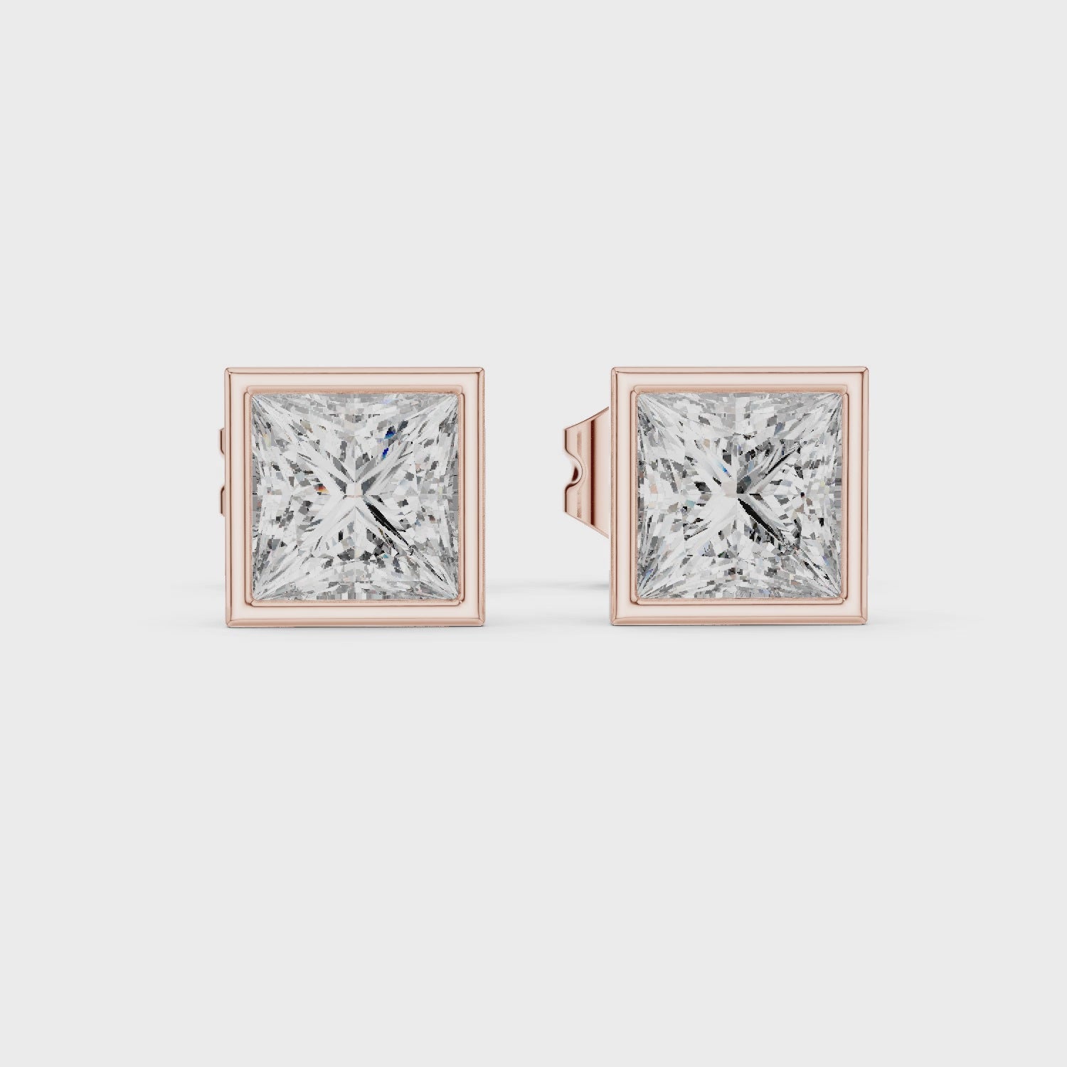 Princess Cut Diamond Stud Earrings