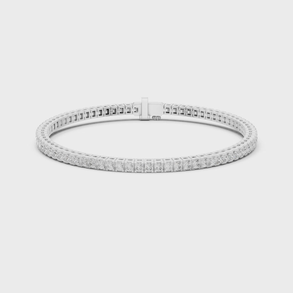 White gold diamond tennis bracelet clasp detail secure lock design