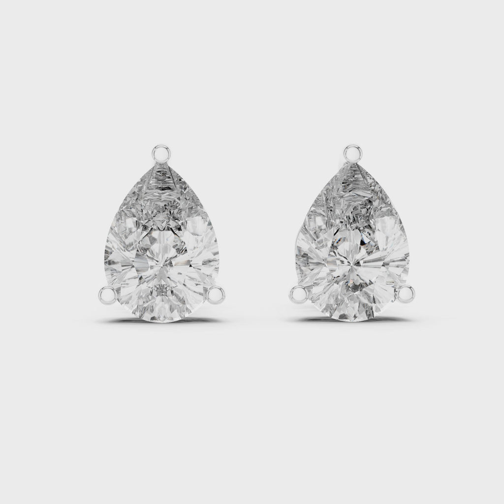 Pear Diamond Stud Earrings