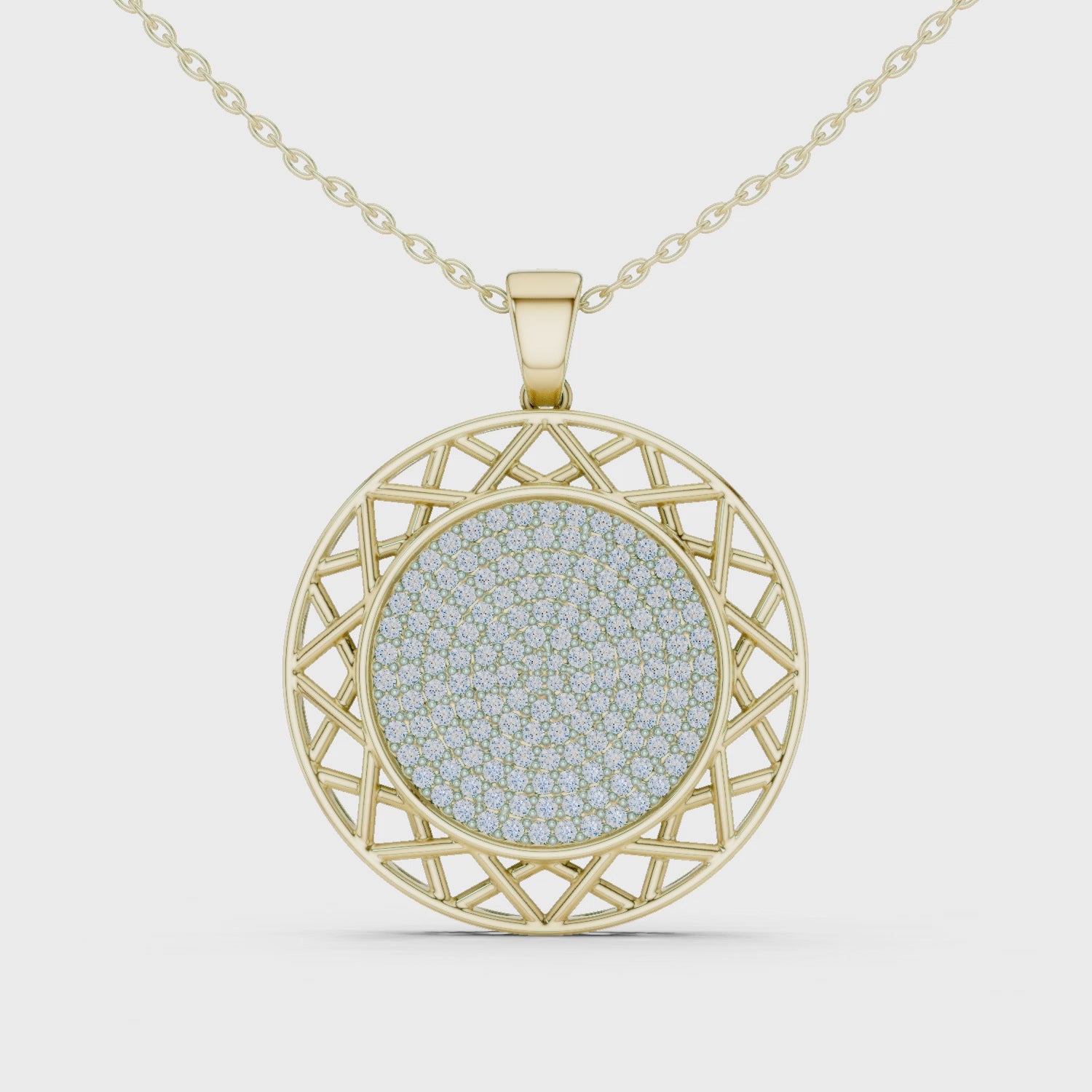 Round Lab-Grown Diamond Circle Pendant Necklace