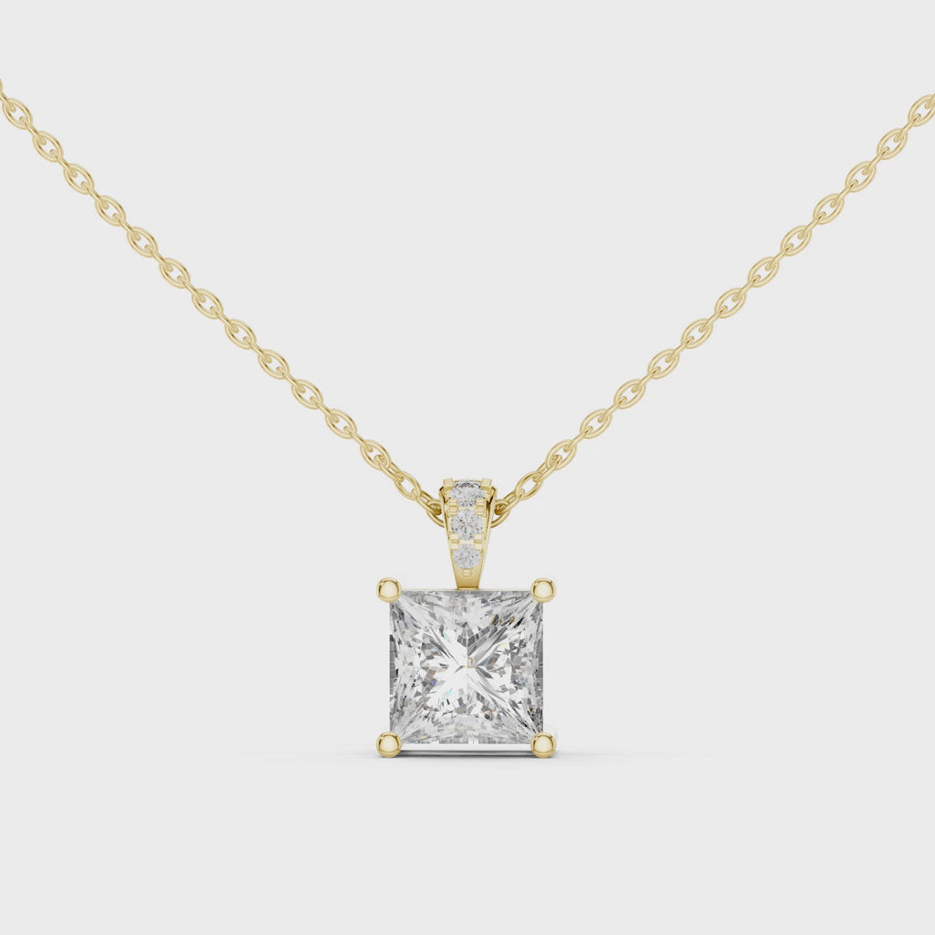 Princess Cut Solitaire Diamond Pendant
