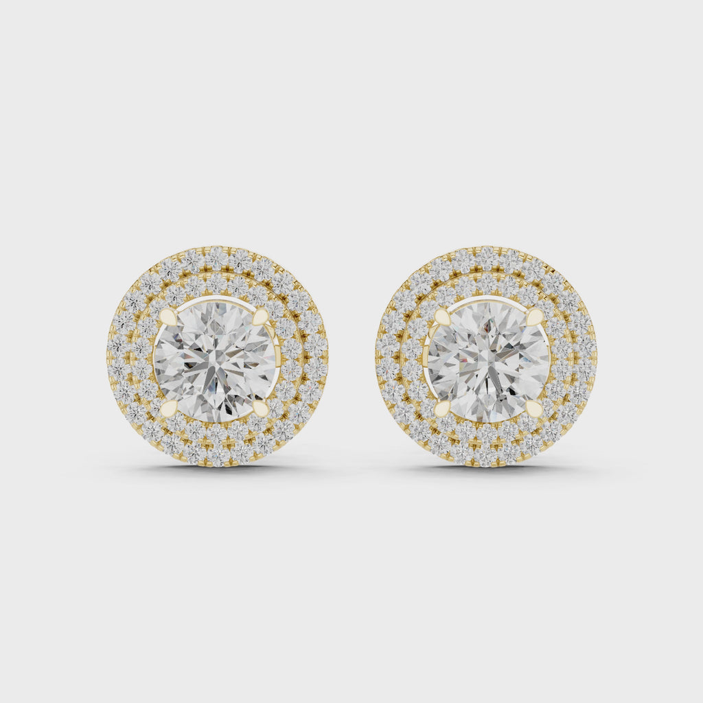 Halo Diamond Stud Earrings