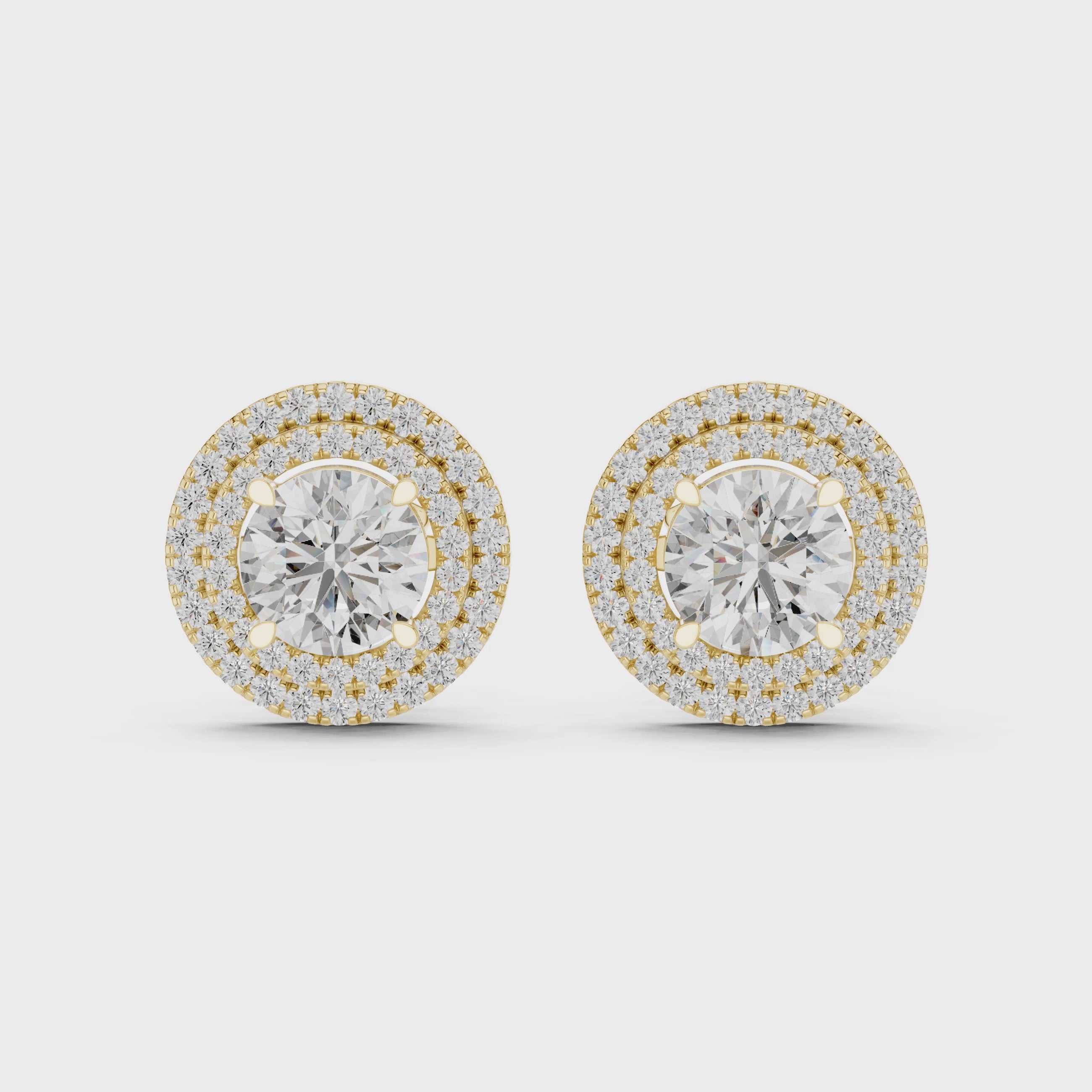 Halo Diamond Stud Earrings