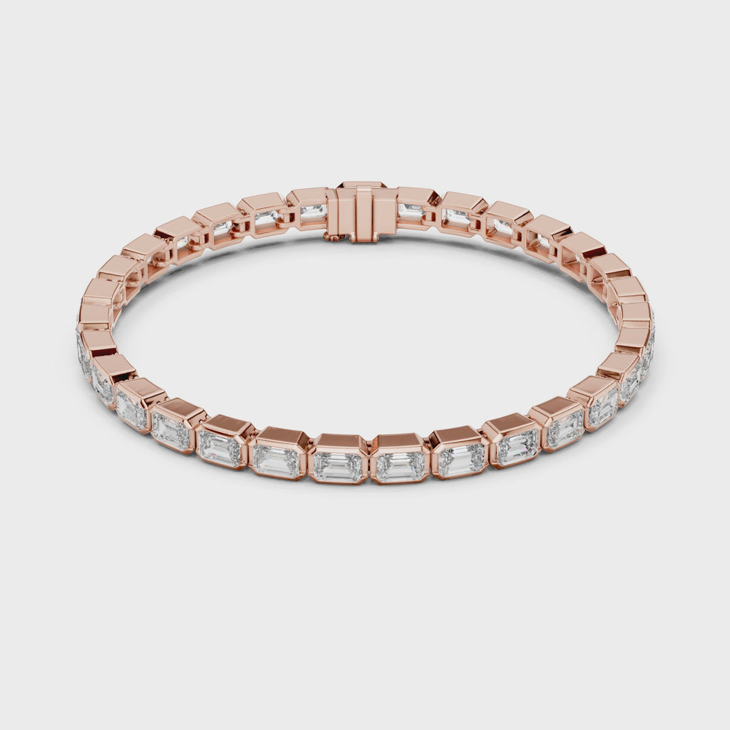 Emerald-Cut Bezel Set Tennis Bracelet