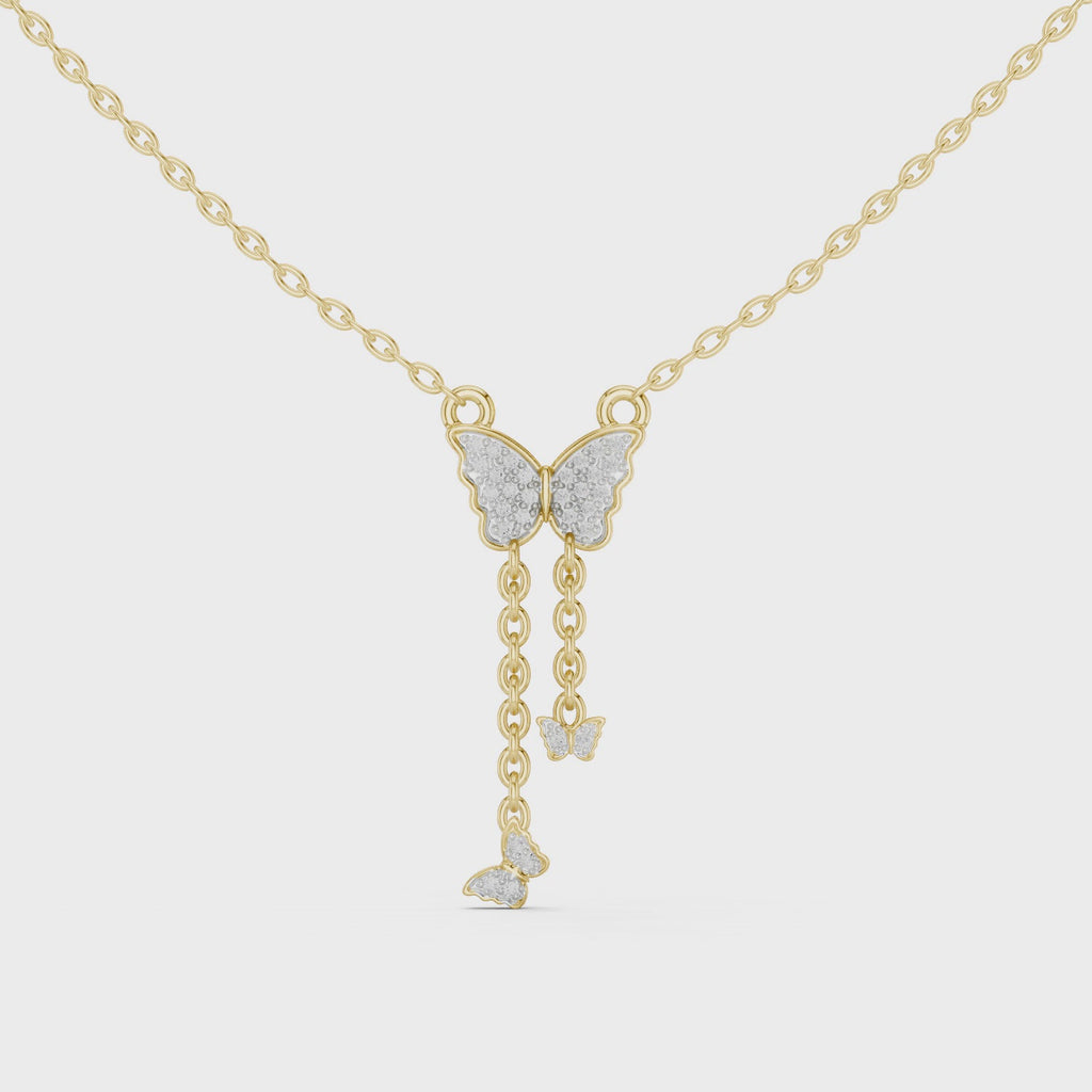 Butterfly Diamond Pendant Necklace