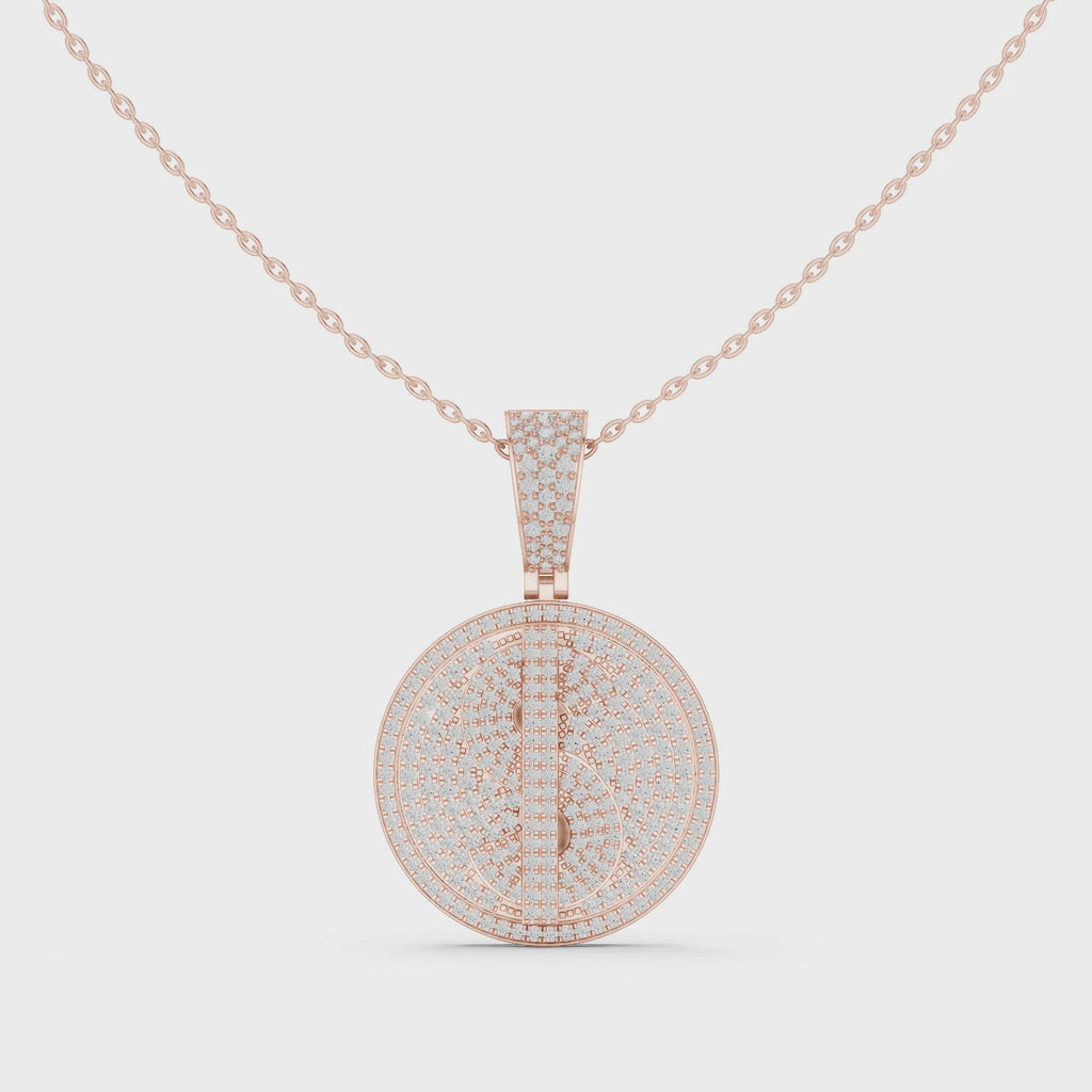 Personalized Luxury Initial Pendant with Pavé Set Diamonds