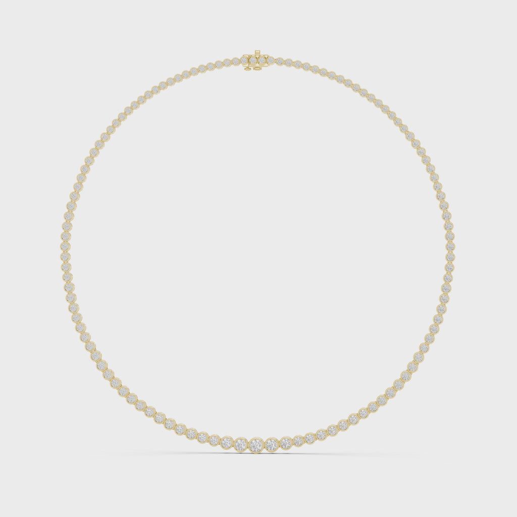 Round Lab Grown Diamond Graduated Tennis Necklace