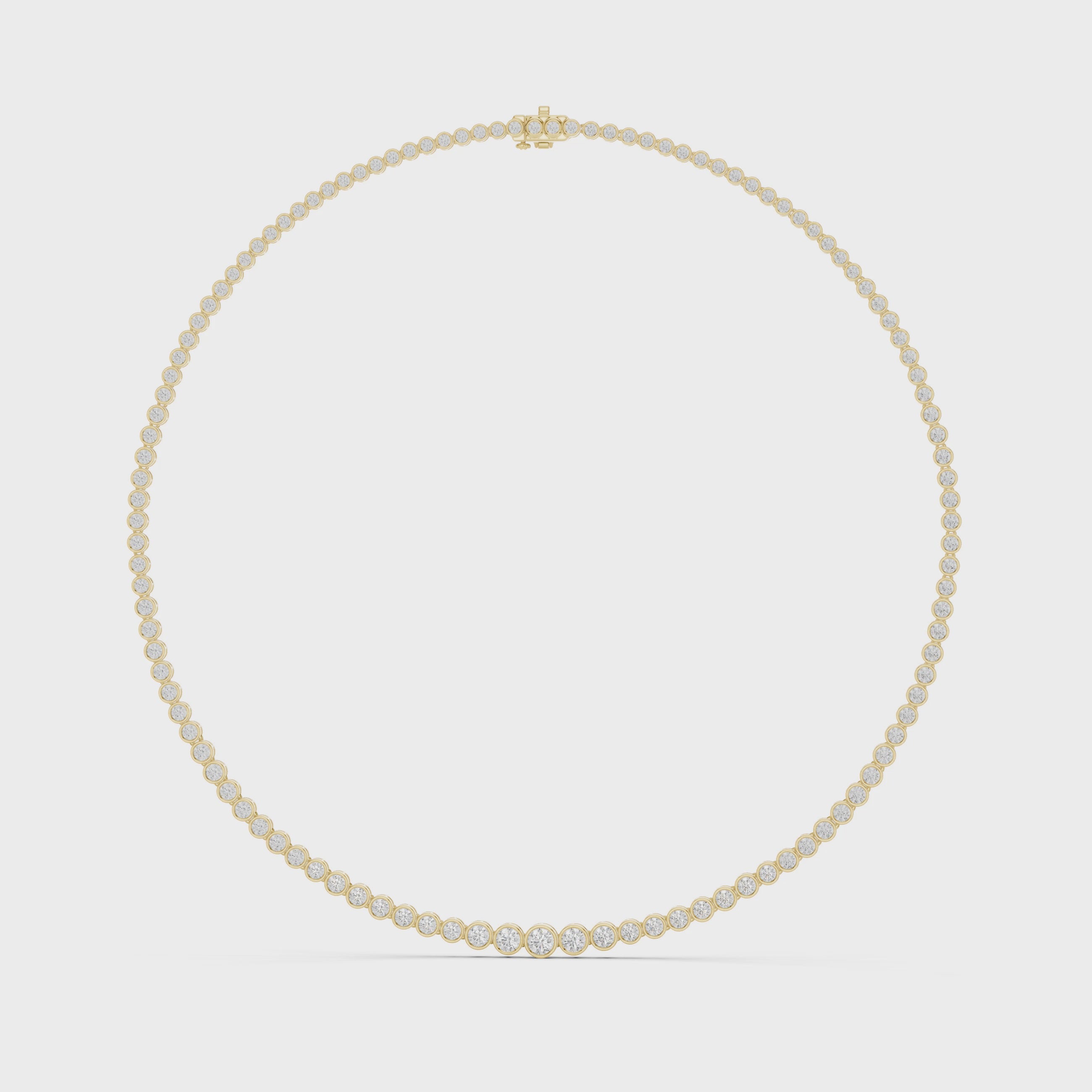 Round Lab Grown Diamond Graduated Tennis Necklace