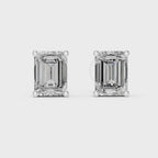 Emerald Cut Diamond Stud Earrings