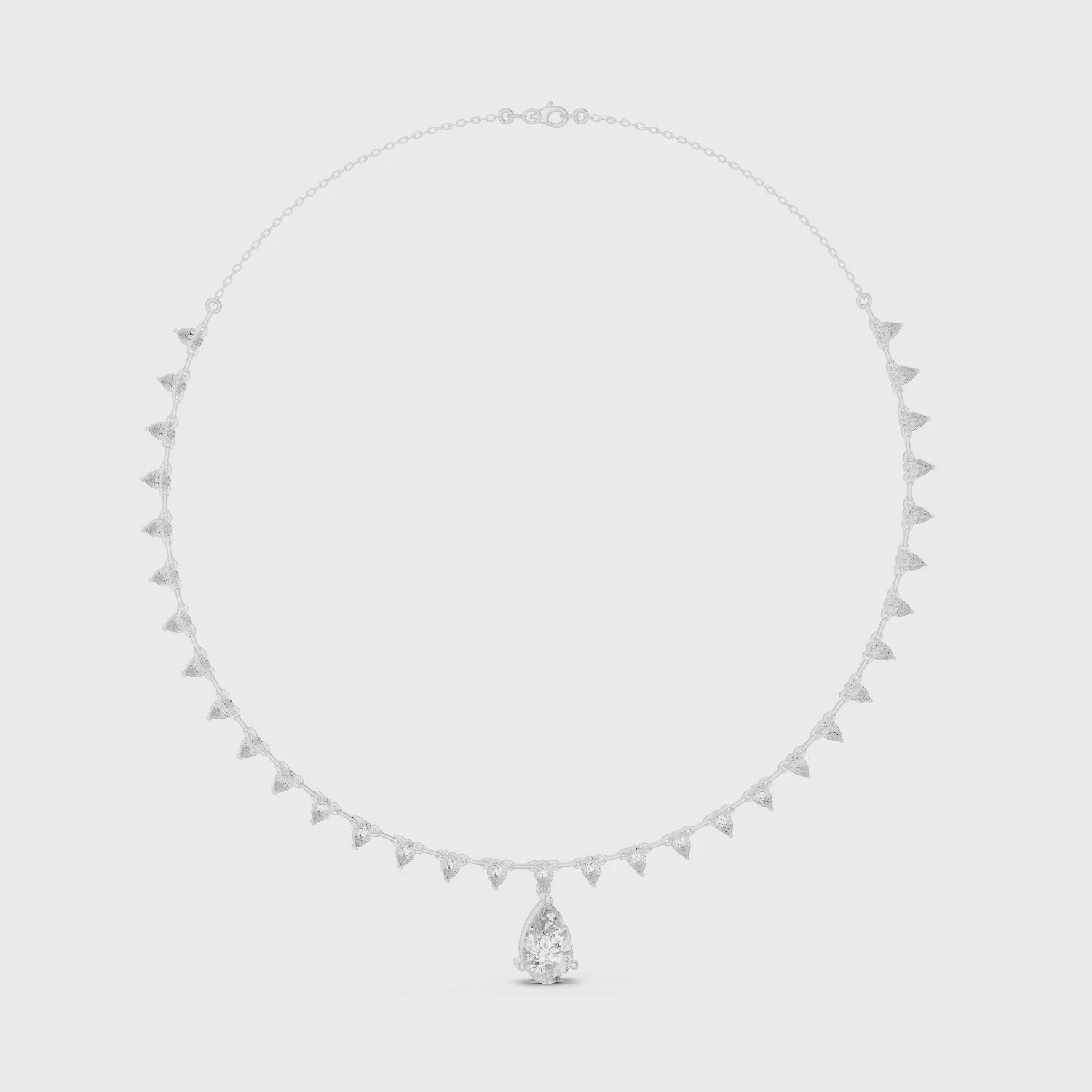 Pear Shape Diamond Drop Necklace