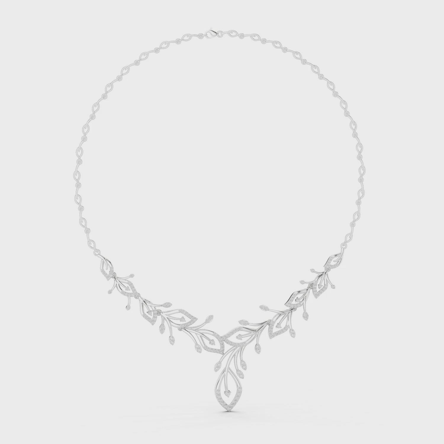 Diamond Leaf Drop Necklace