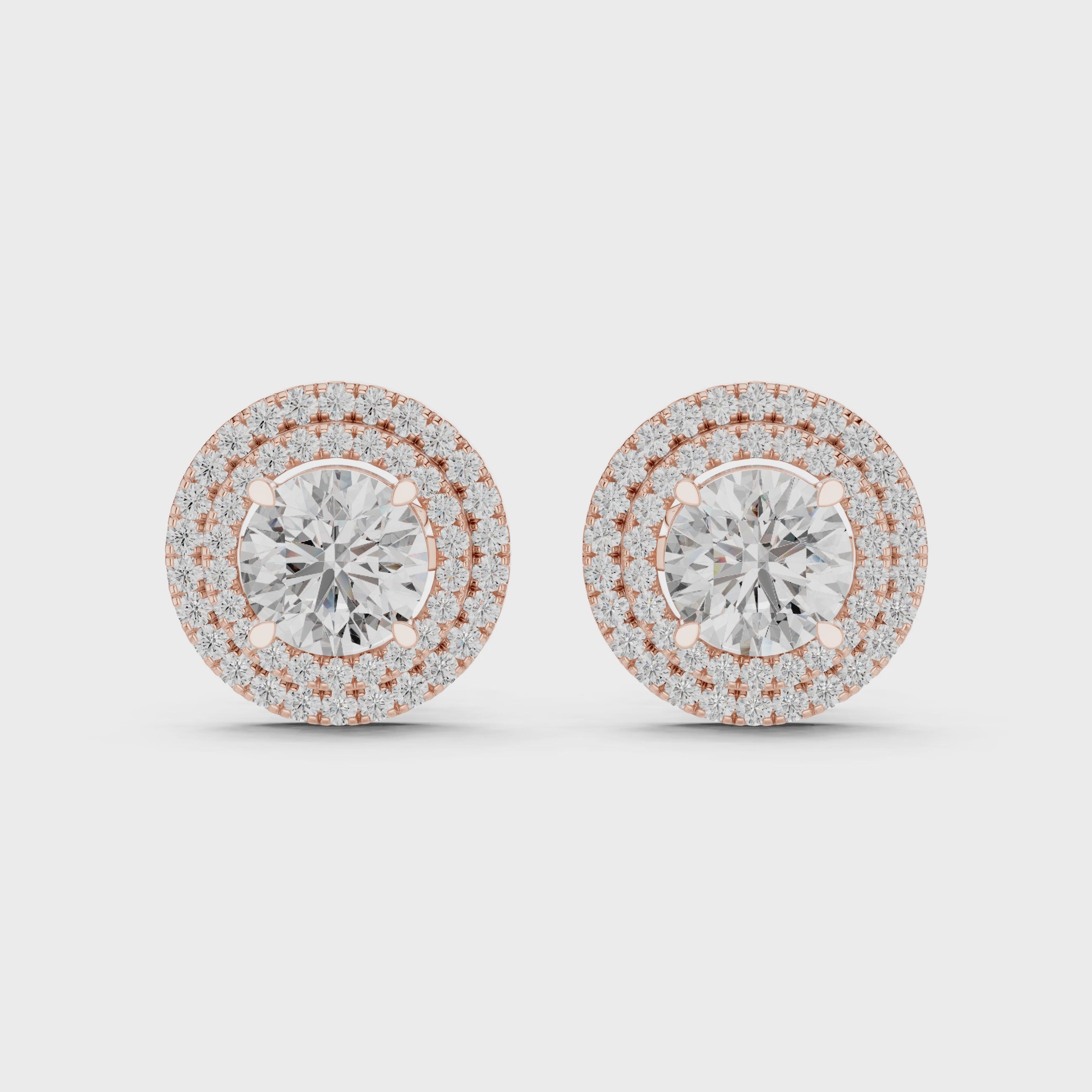 Halo Diamond Stud Earrings