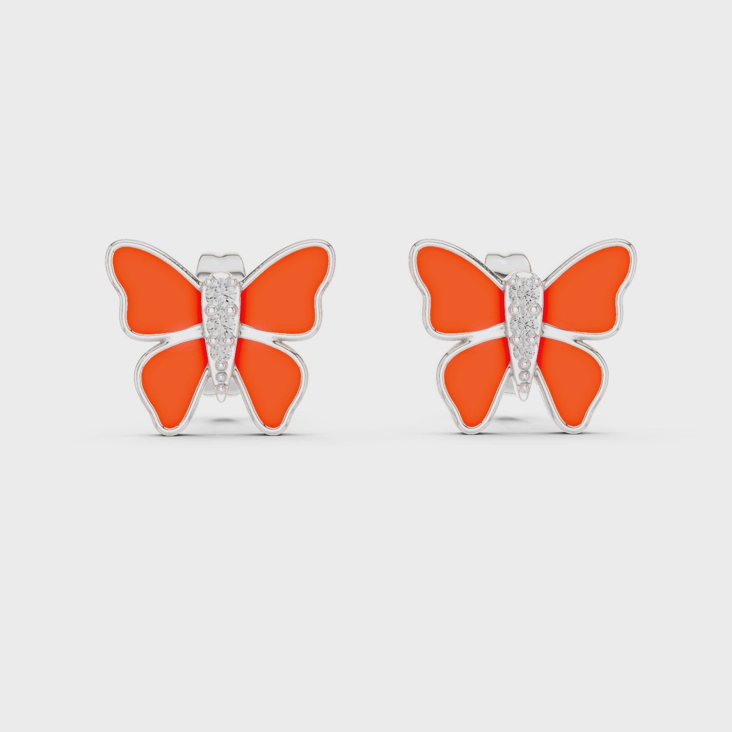 Butterfly Diamond Stud Earrings