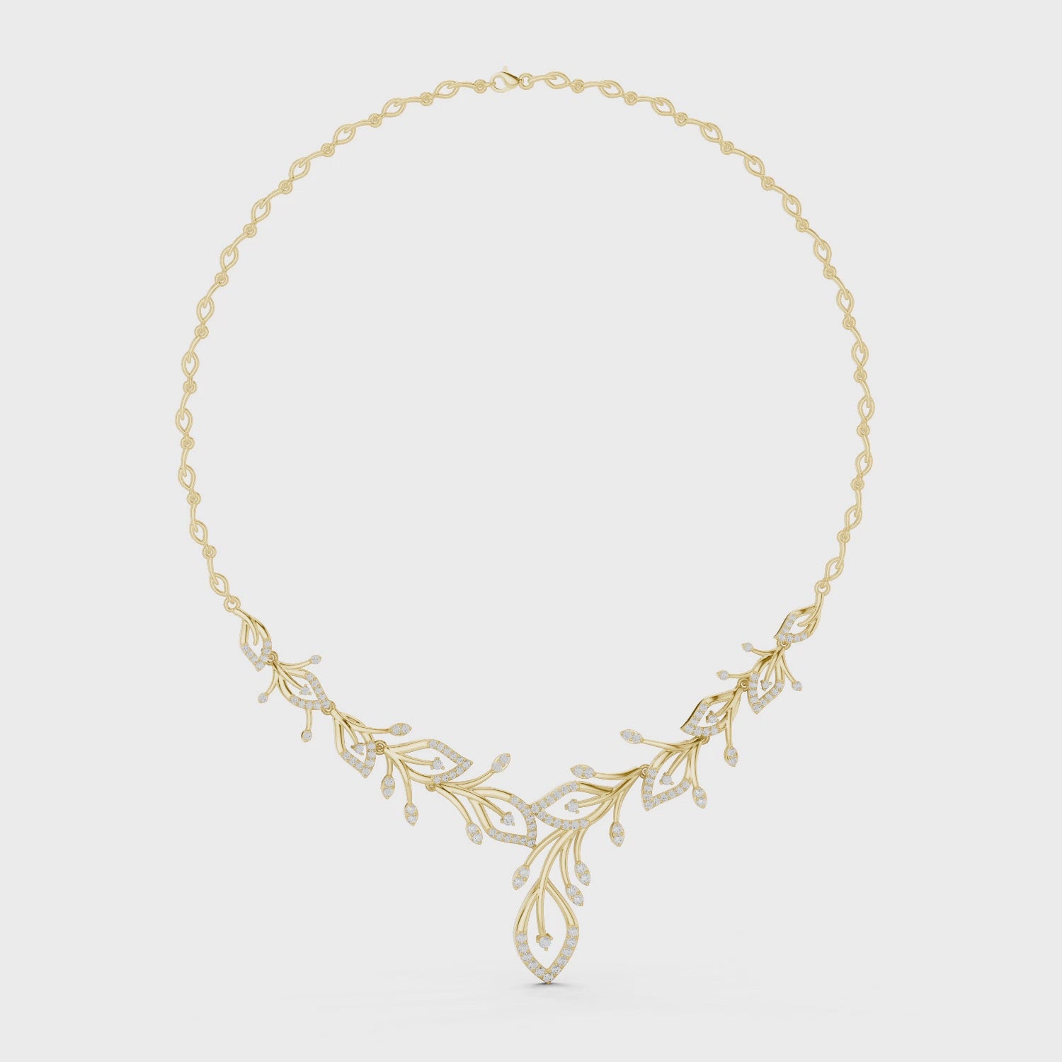 Diamond Leaf Drop Necklace