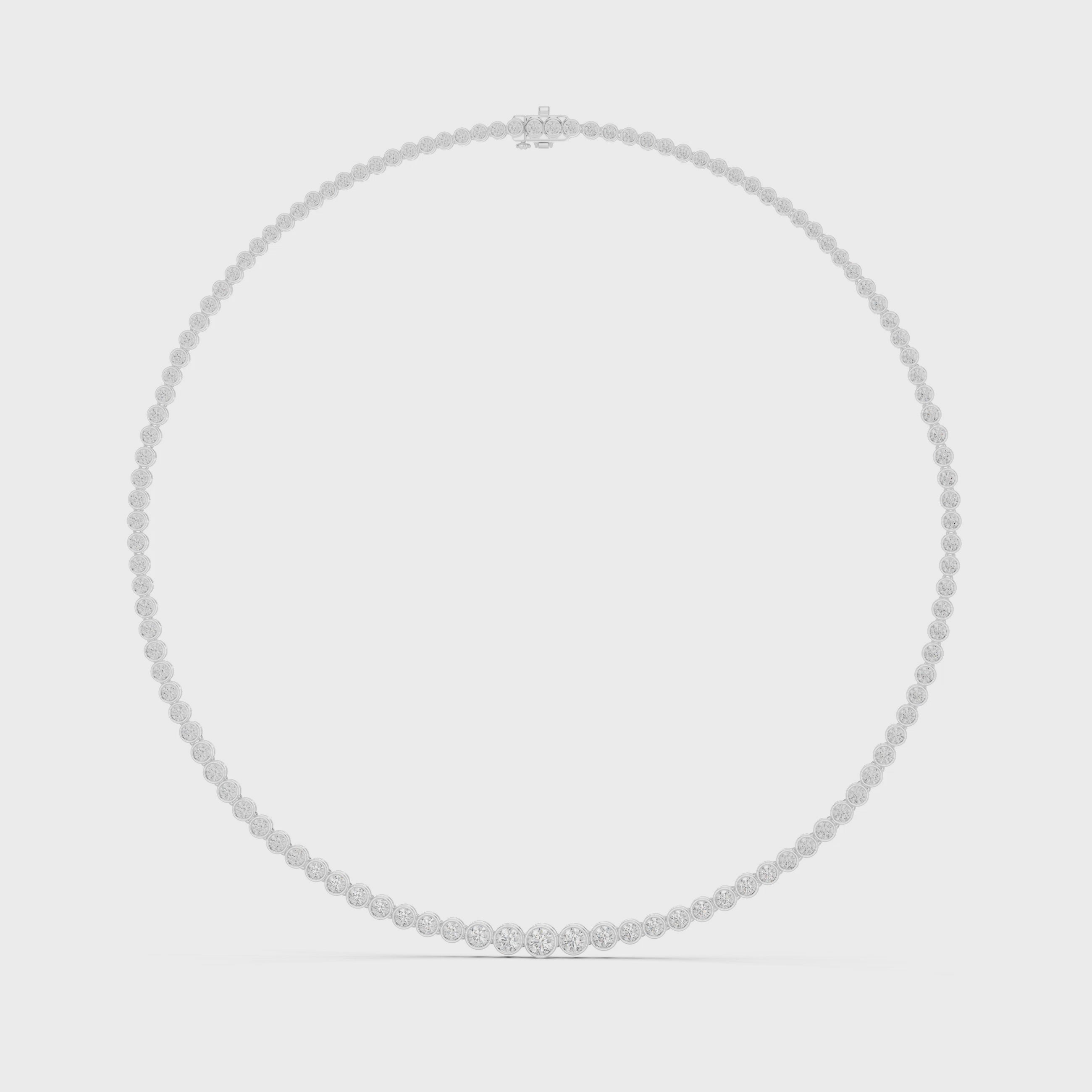Round Lab Grown Diamond Graduated Tennis Necklace