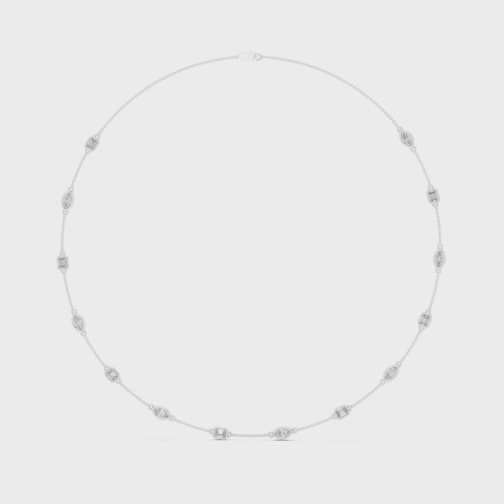 Emerald & Marquise Station Necklace