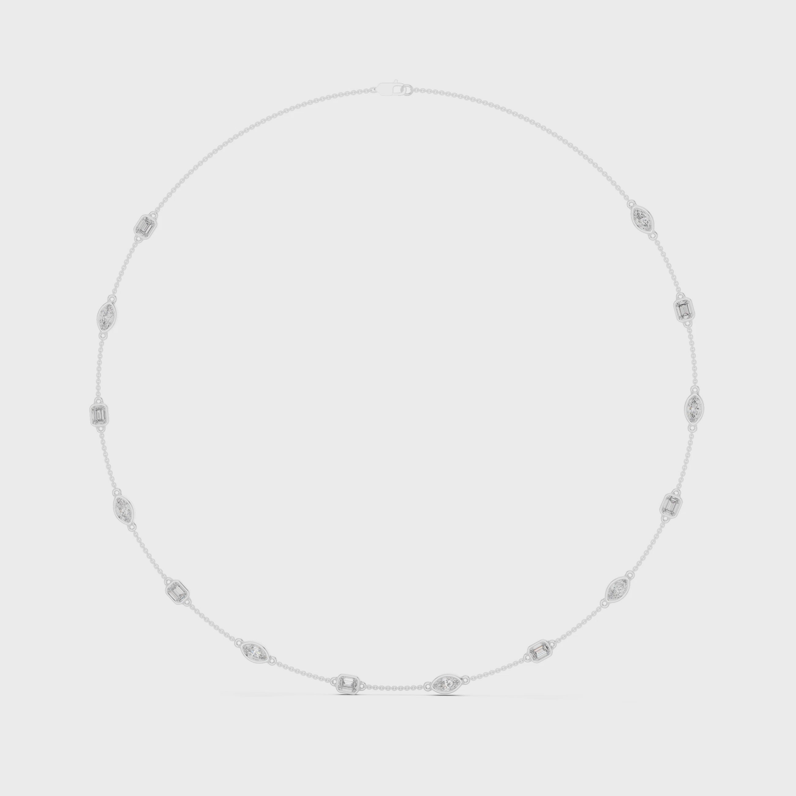 Emerald & Marquise Station Necklace
