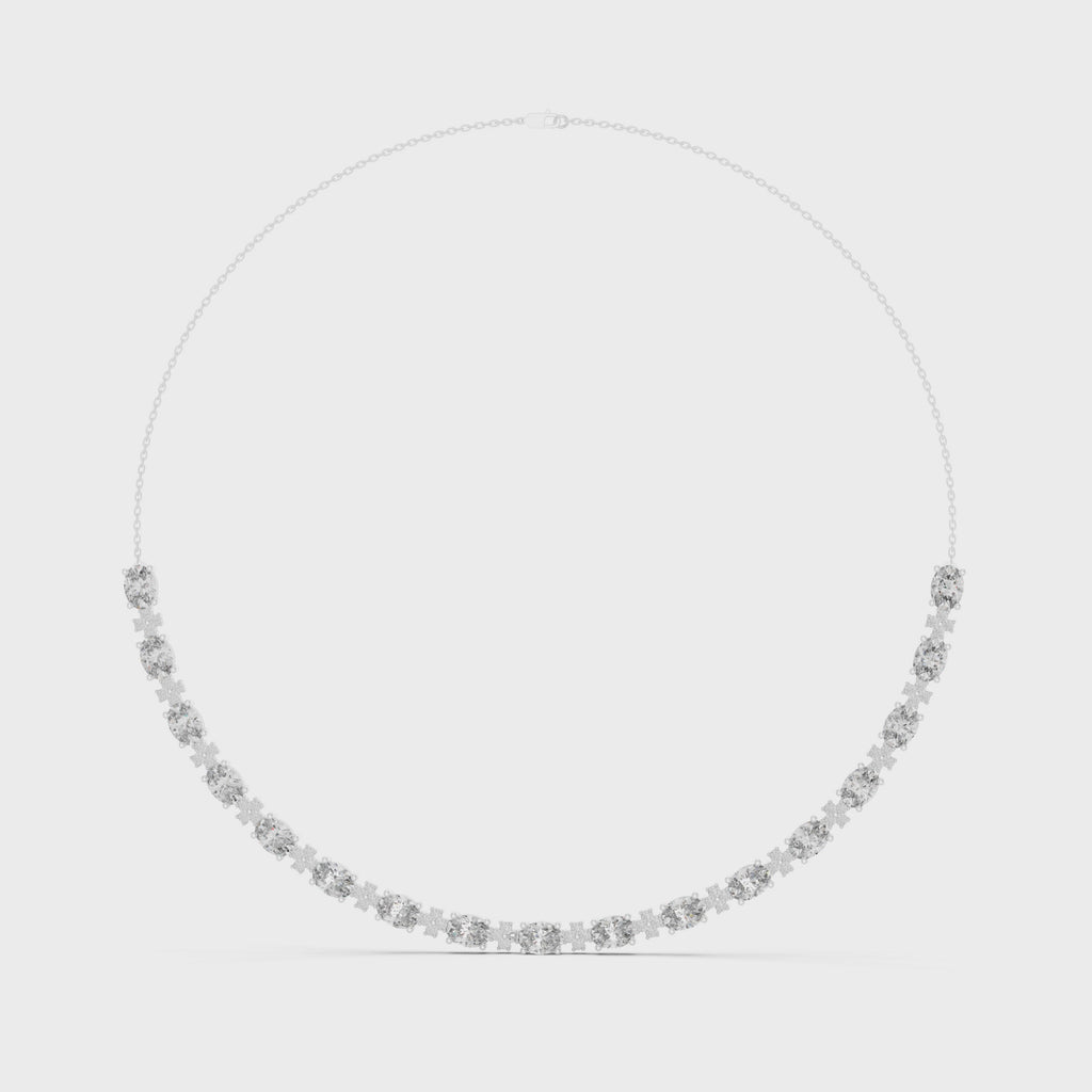 Oval Lab Grown Diamond Station Necklace