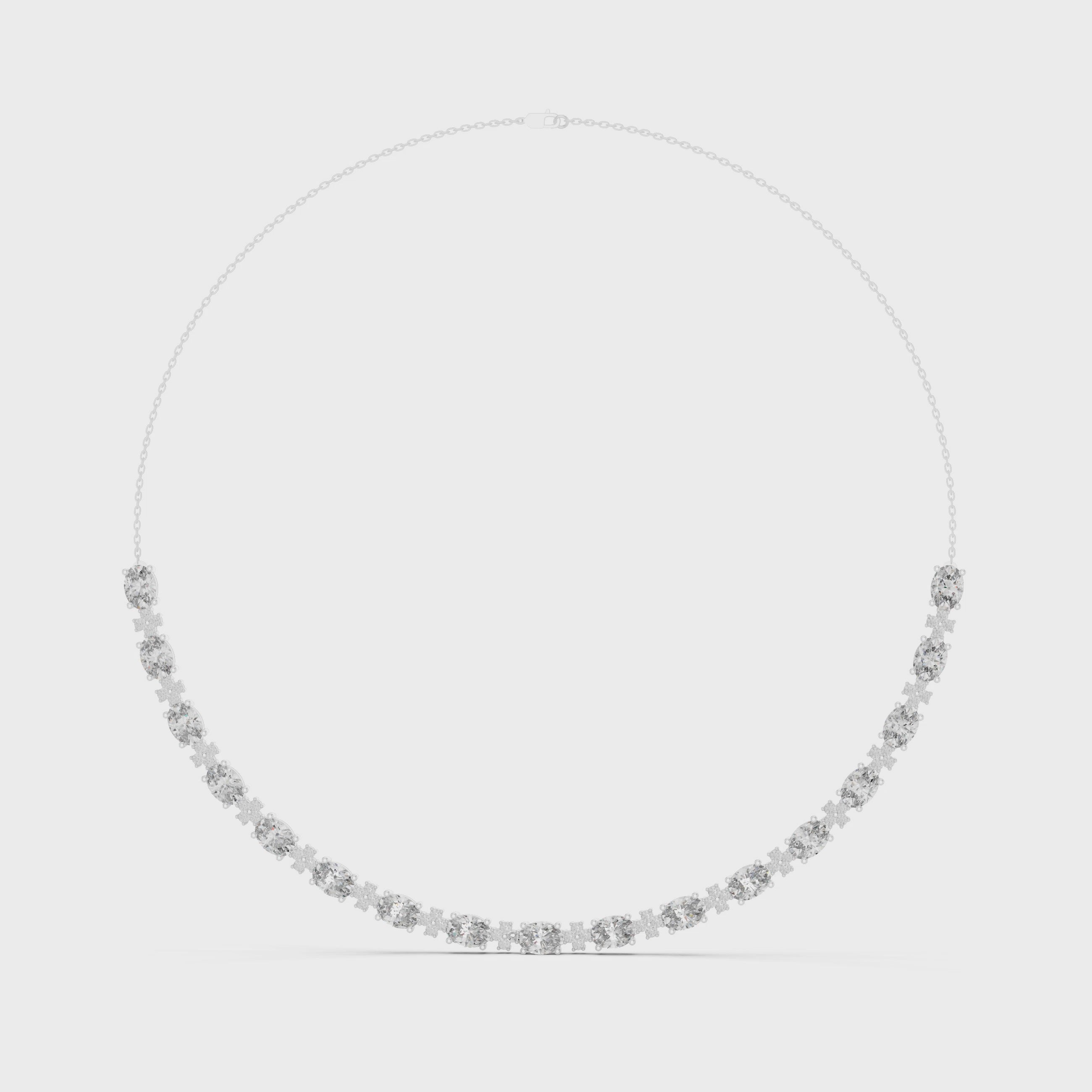Oval Lab Grown Diamond Station Necklace