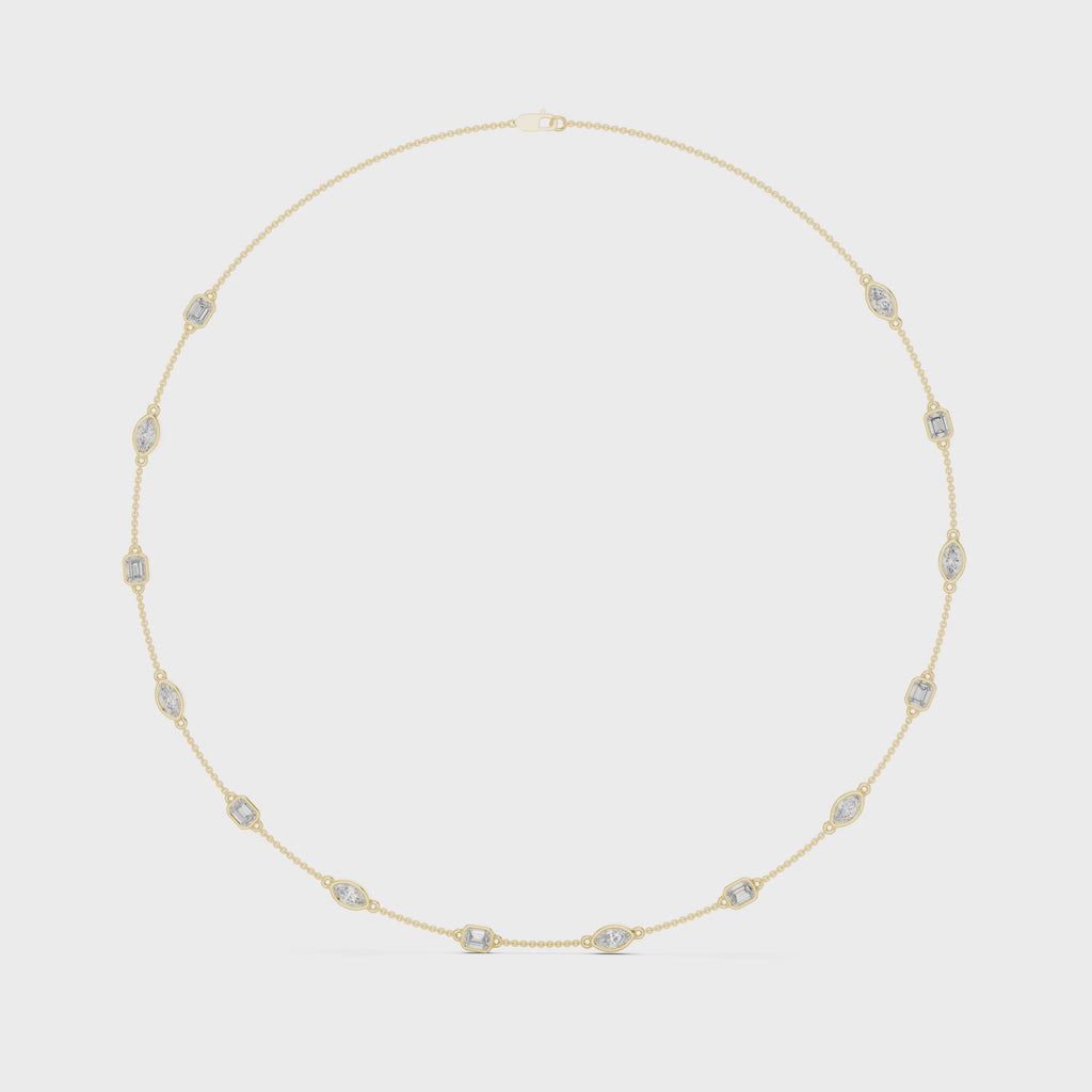 Emerald & Marquise Station Necklace