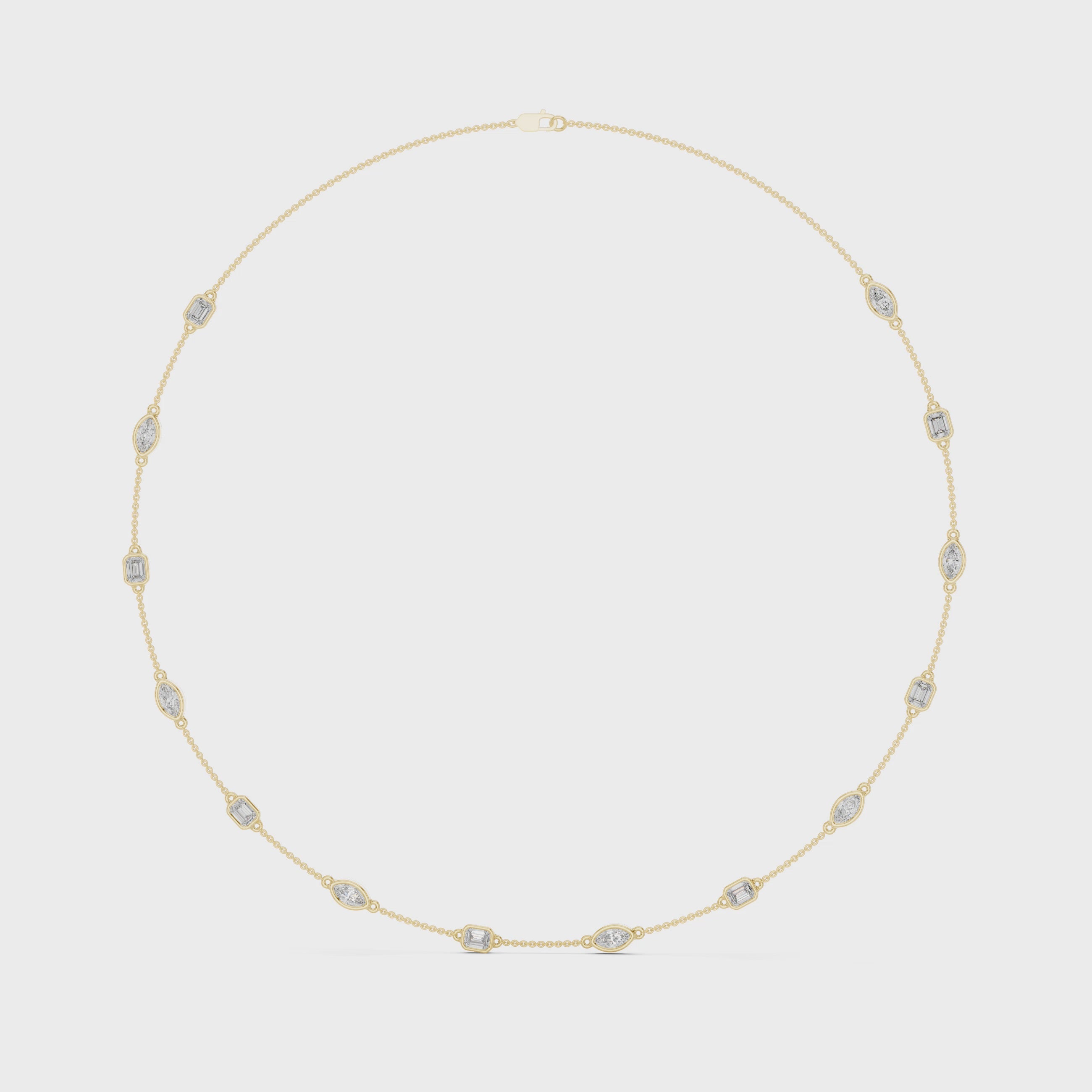 Emerald & Marquise Station Necklace