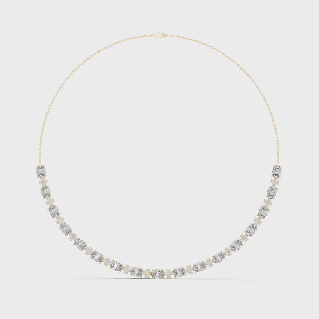 Oval Lab Grown Diamond Station Necklace