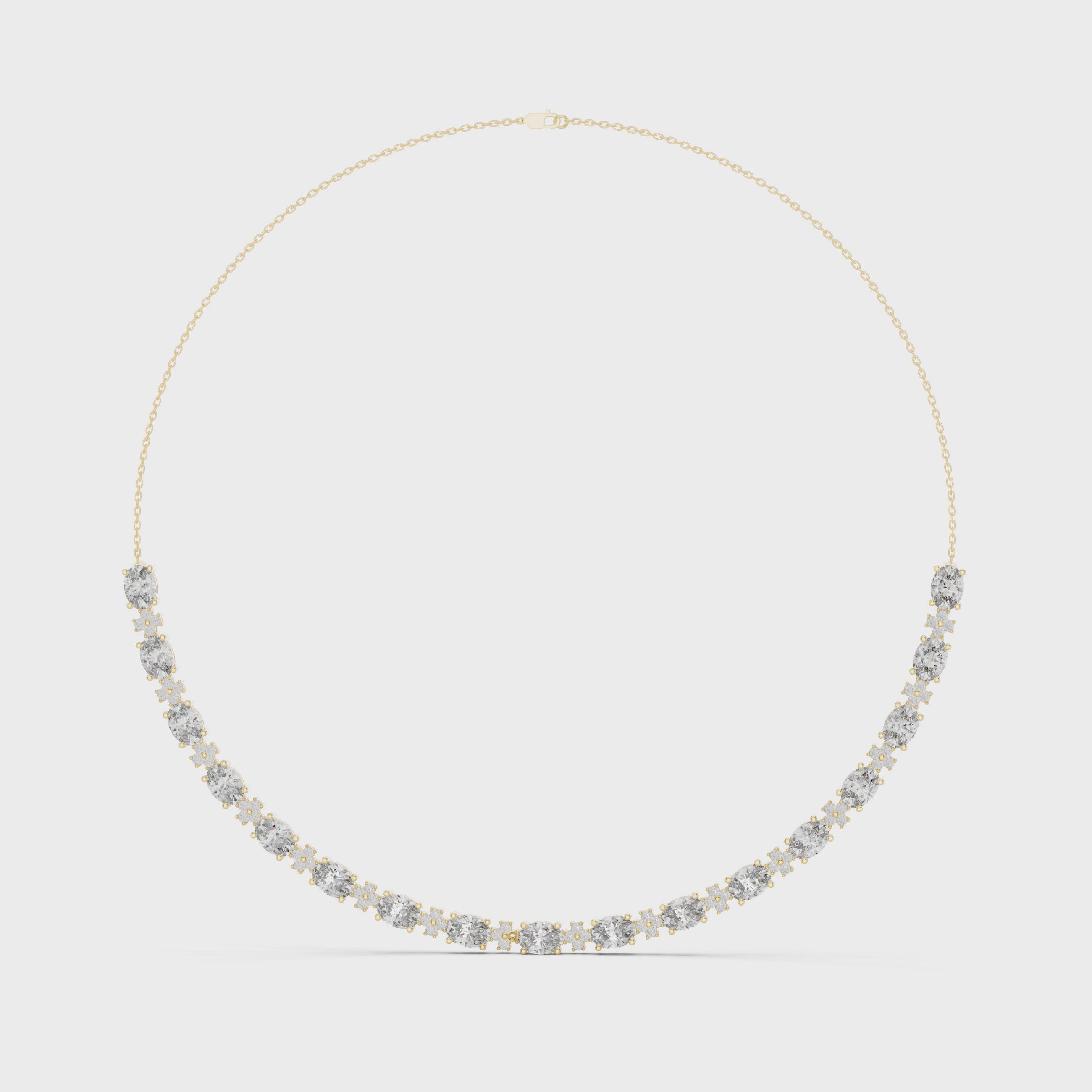 Oval Lab Grown Diamond Station Necklace