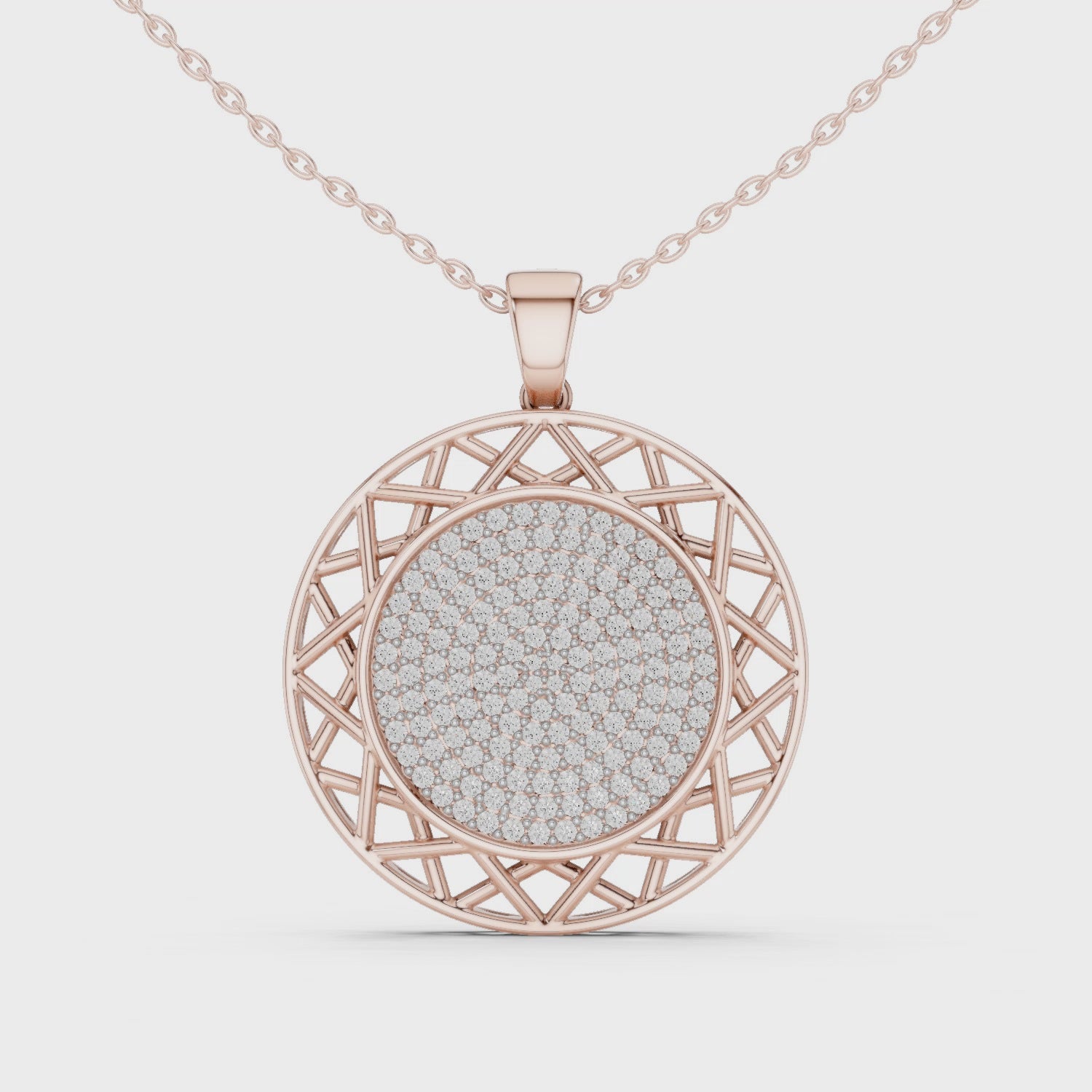 Round Lab-Grown Diamond Circle Pendant Necklace