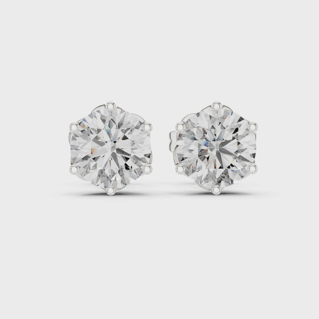 Round Diamond Stud Earrings