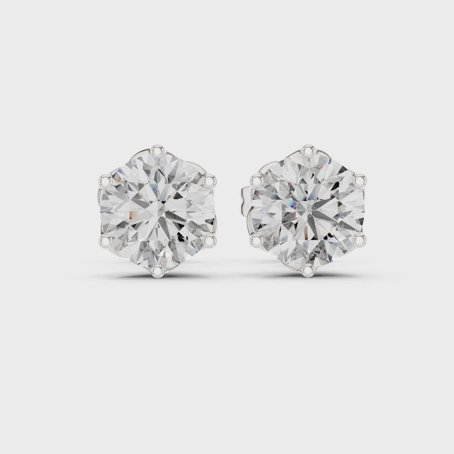 Round Diamond Stud Earrings