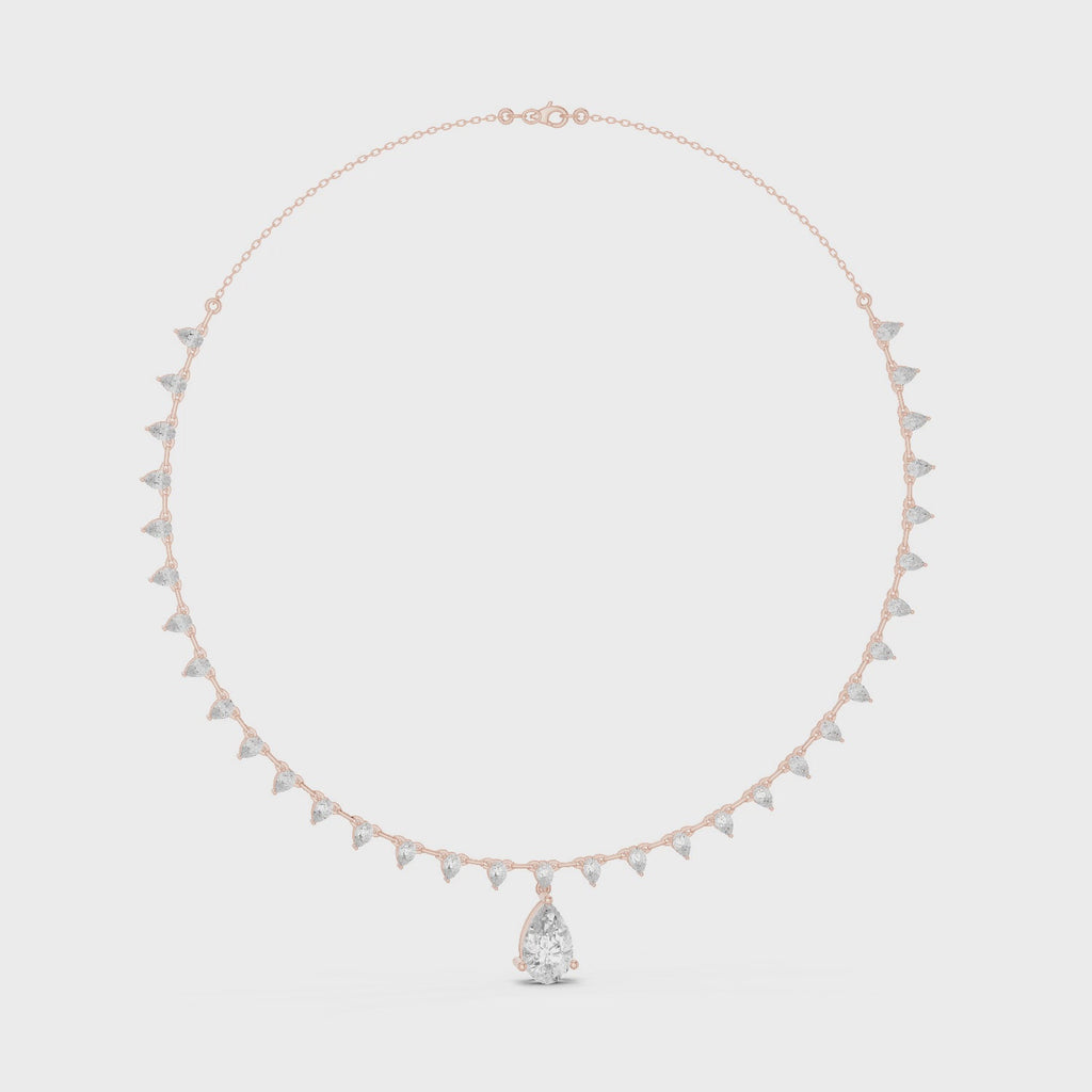Pear Shape Diamond Drop Necklace