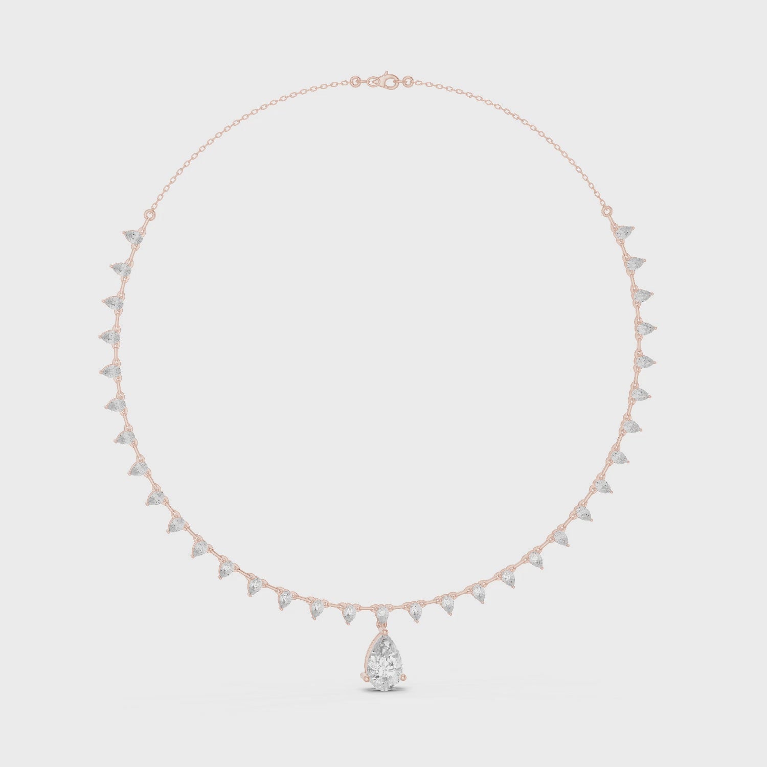 Pear Shape Diamond Drop Necklace