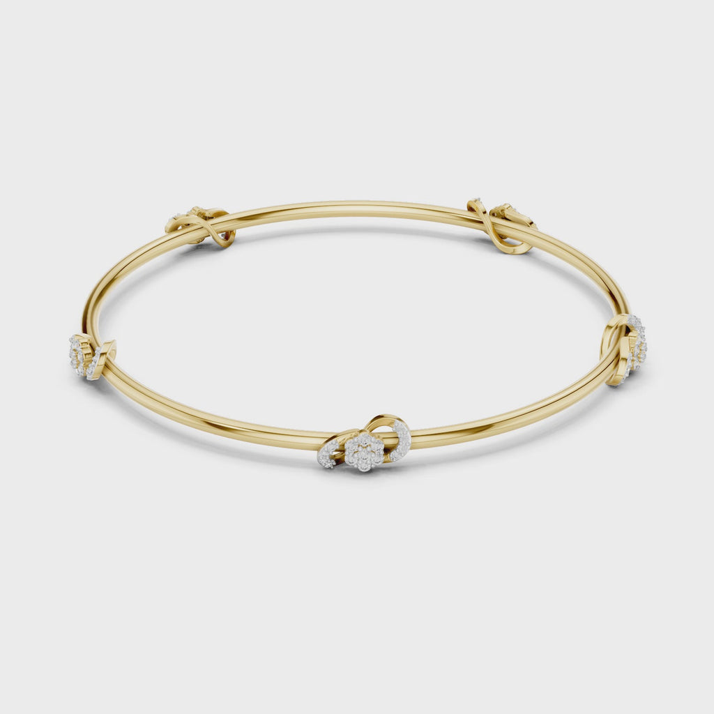 Lab Grown Diamond Station Bangle Bracelet