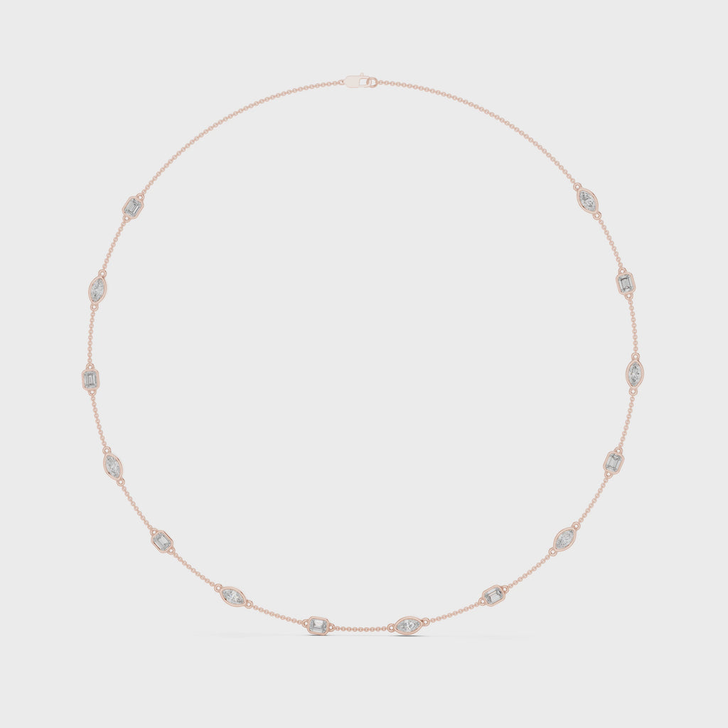 Emerald & Marquise Station Necklace