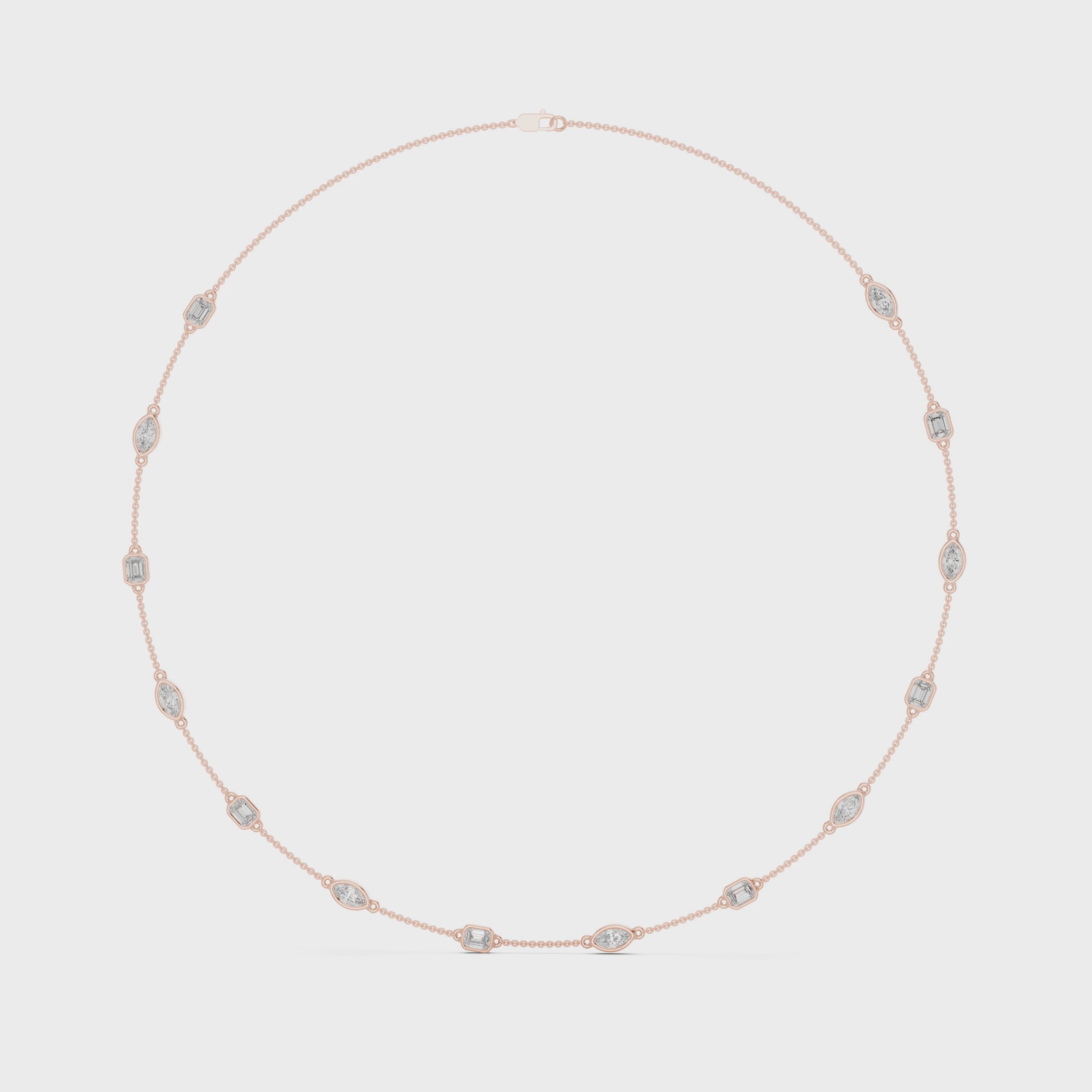 Emerald & Marquise Station Necklace