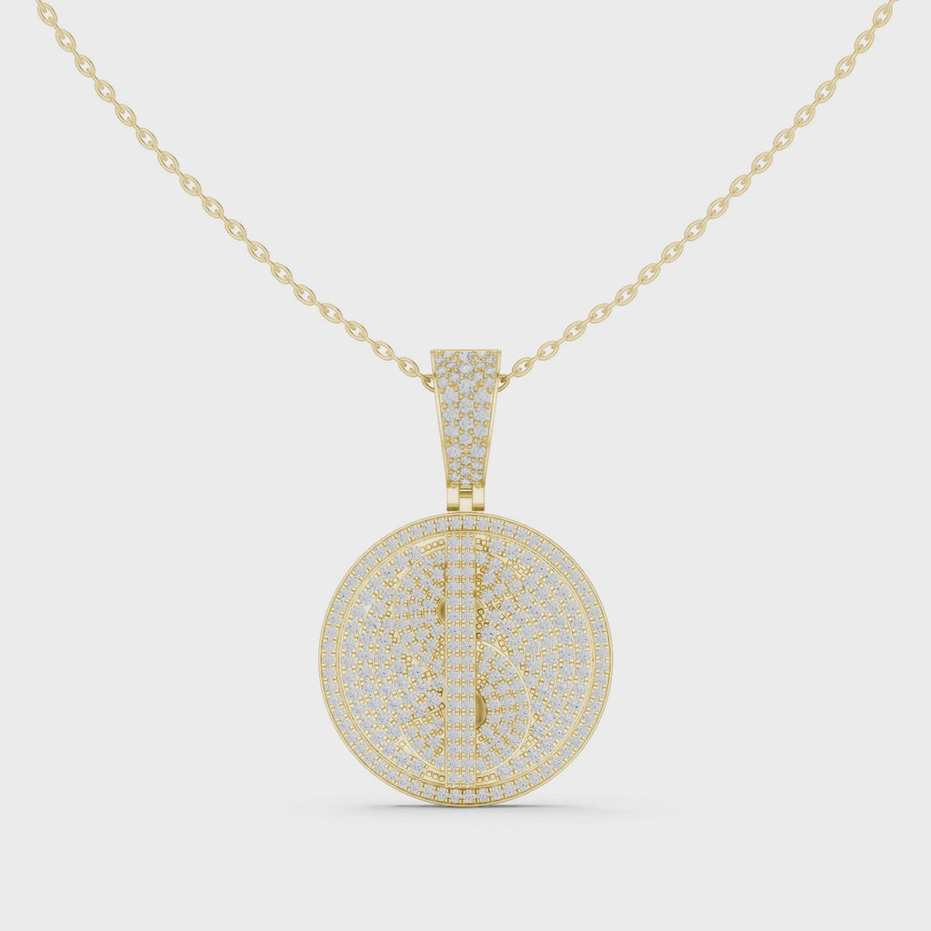 Personalized Luxury Initial Pendant with Pavé Set Diamonds