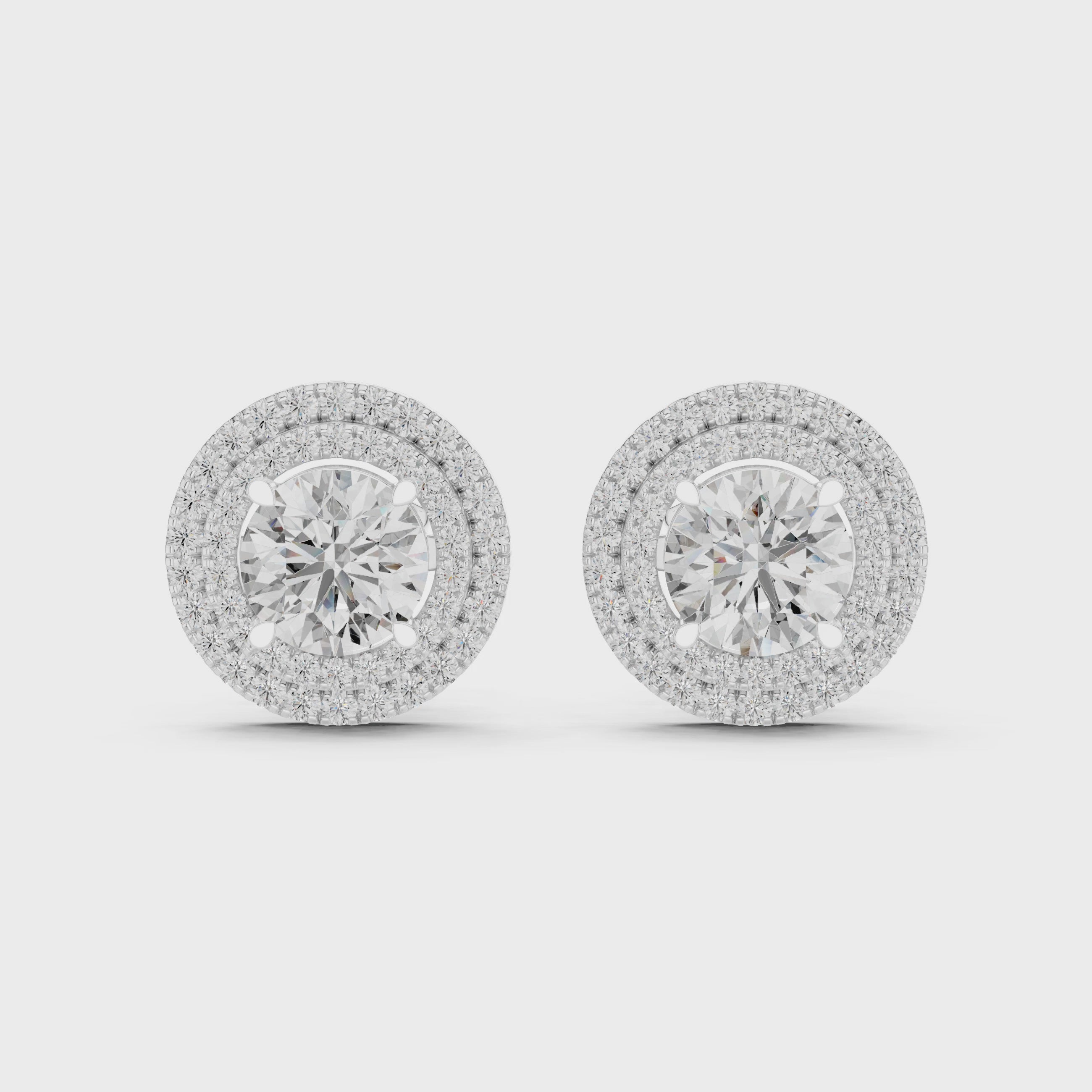 Halo Diamond Stud Earrings