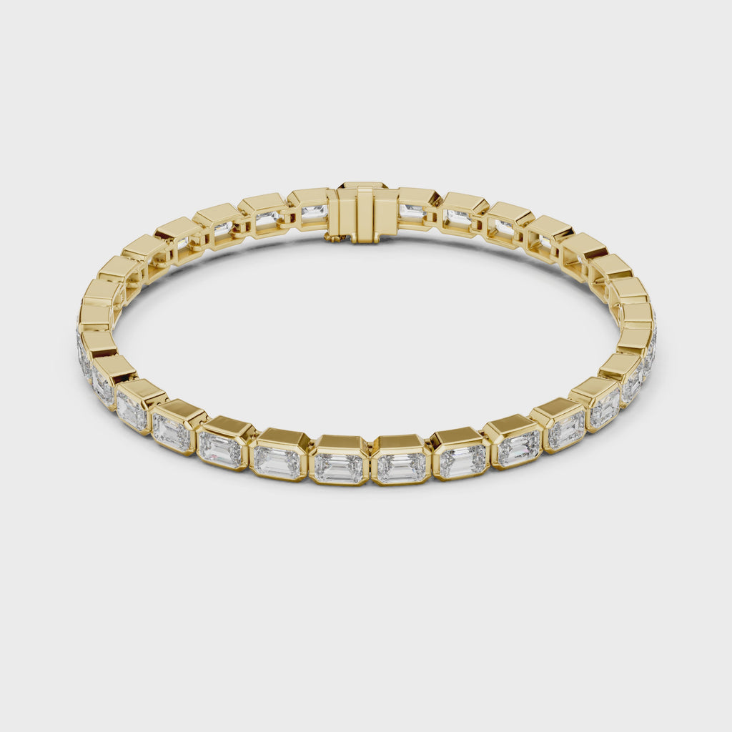 Emerald-Cut Bezel Set Tennis Bracelet