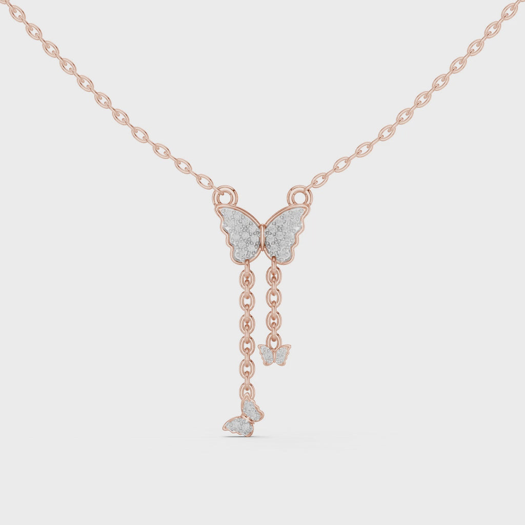 Butterfly Diamond Pendant Necklace