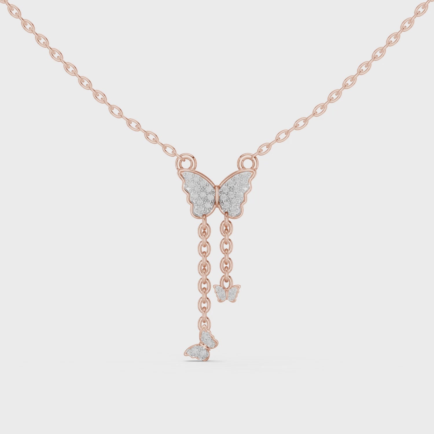 Butterfly Diamond Pendant Necklace