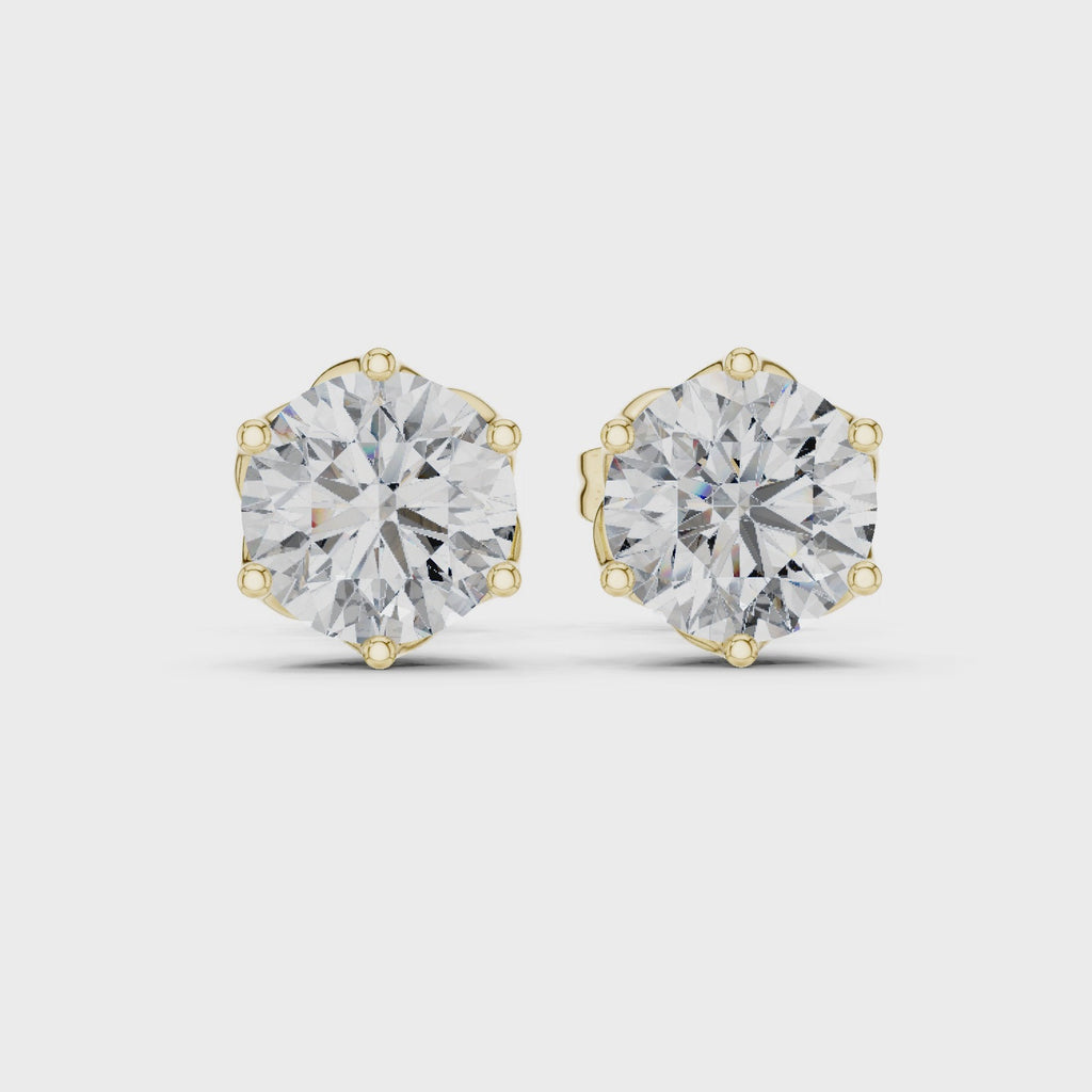 Round Diamond Stud Earrings