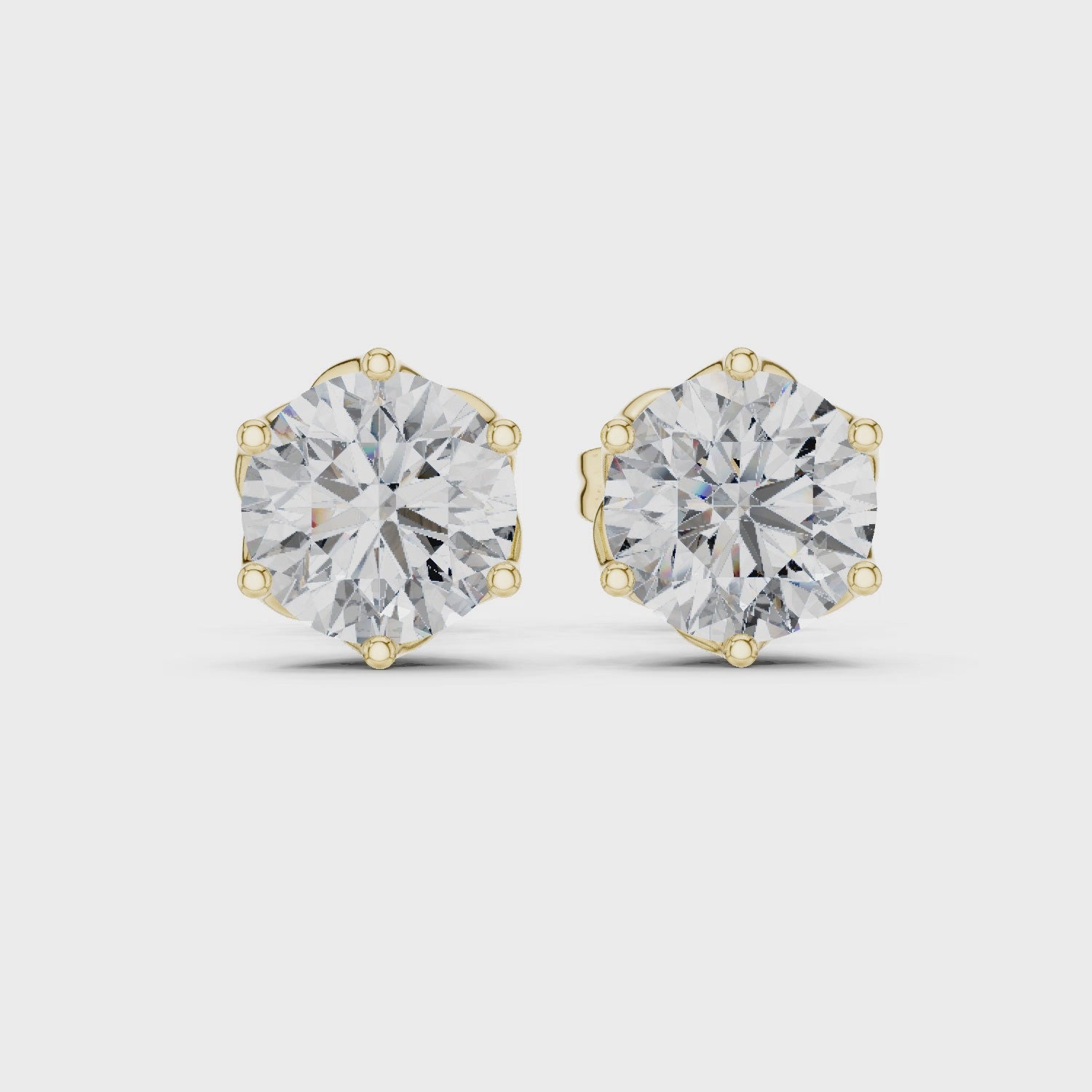 Round Diamond Stud Earrings