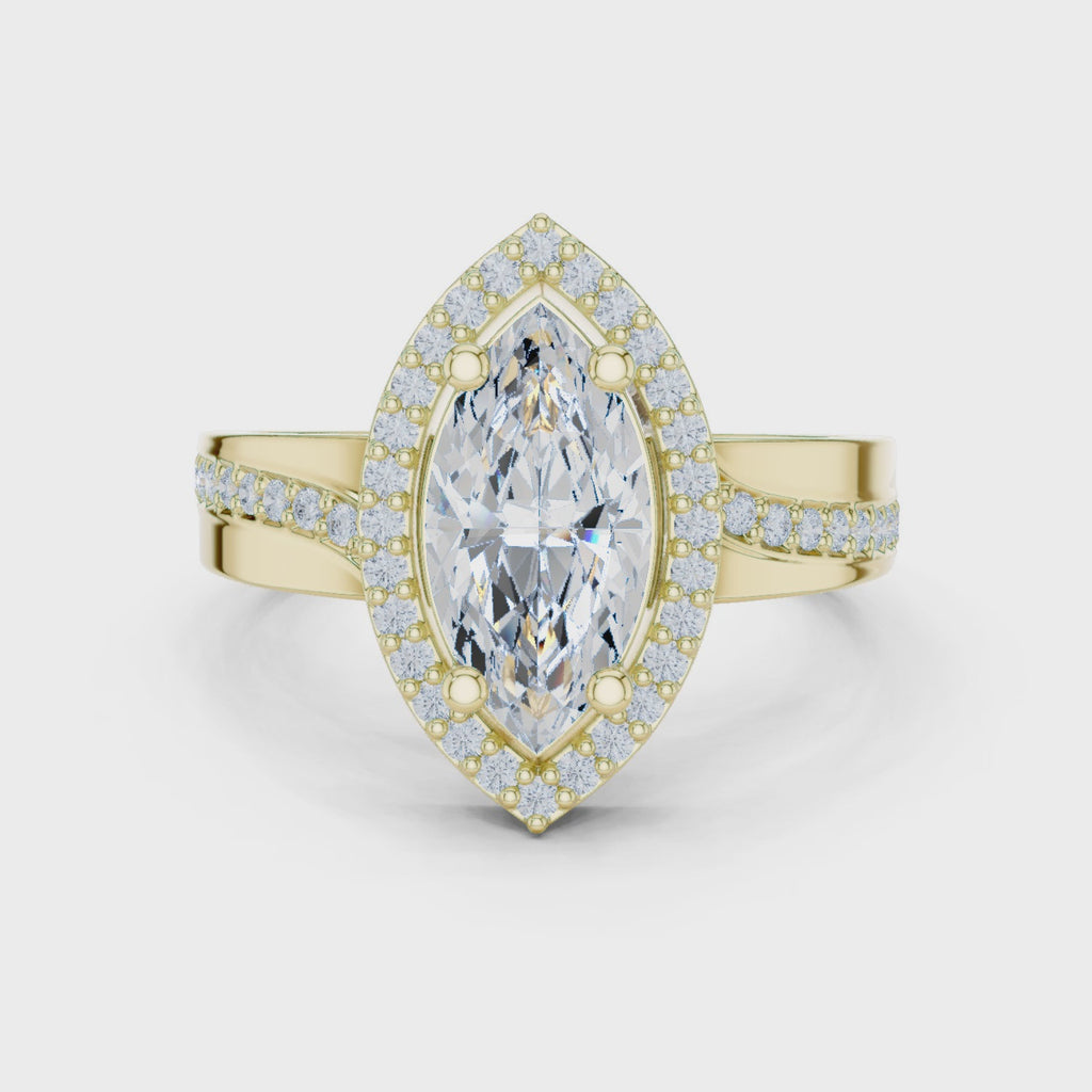 Marquise Halo Diamond Ring